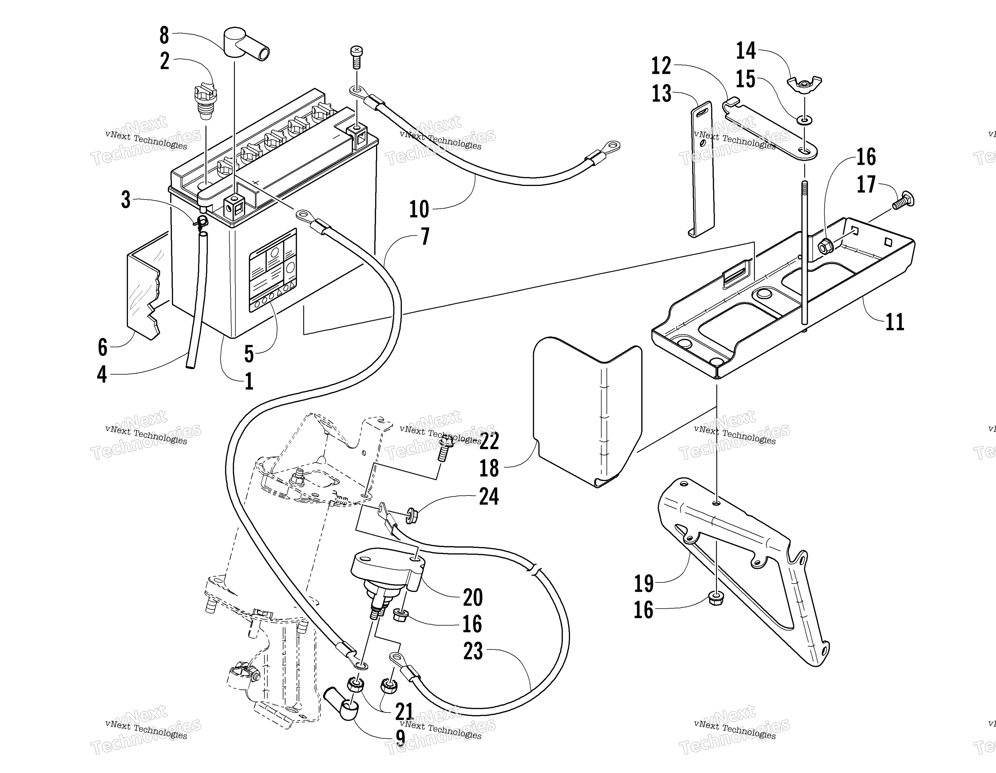 Battery, Solenoid, и Cables