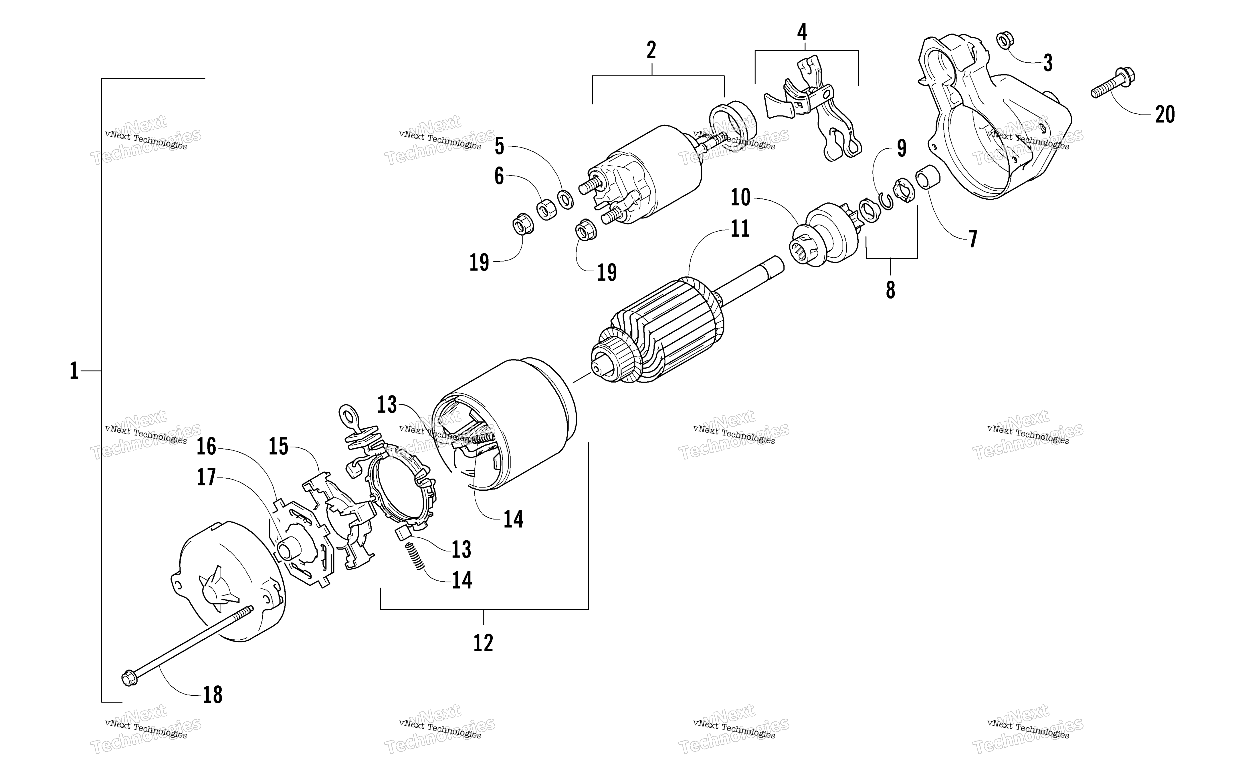 Стартер Motor Assembly
