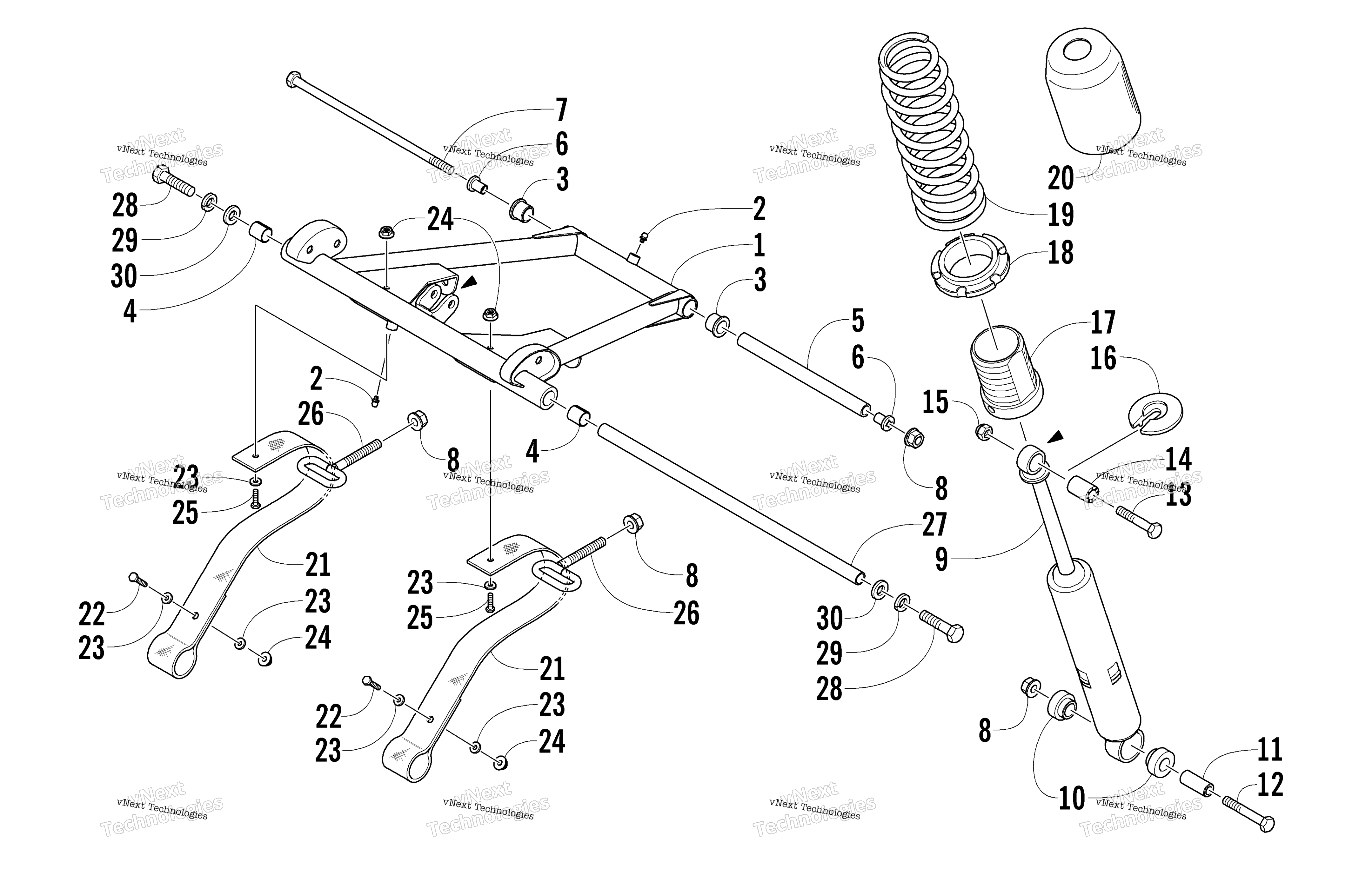 Задняя часть Suspension Front Arm Assembly