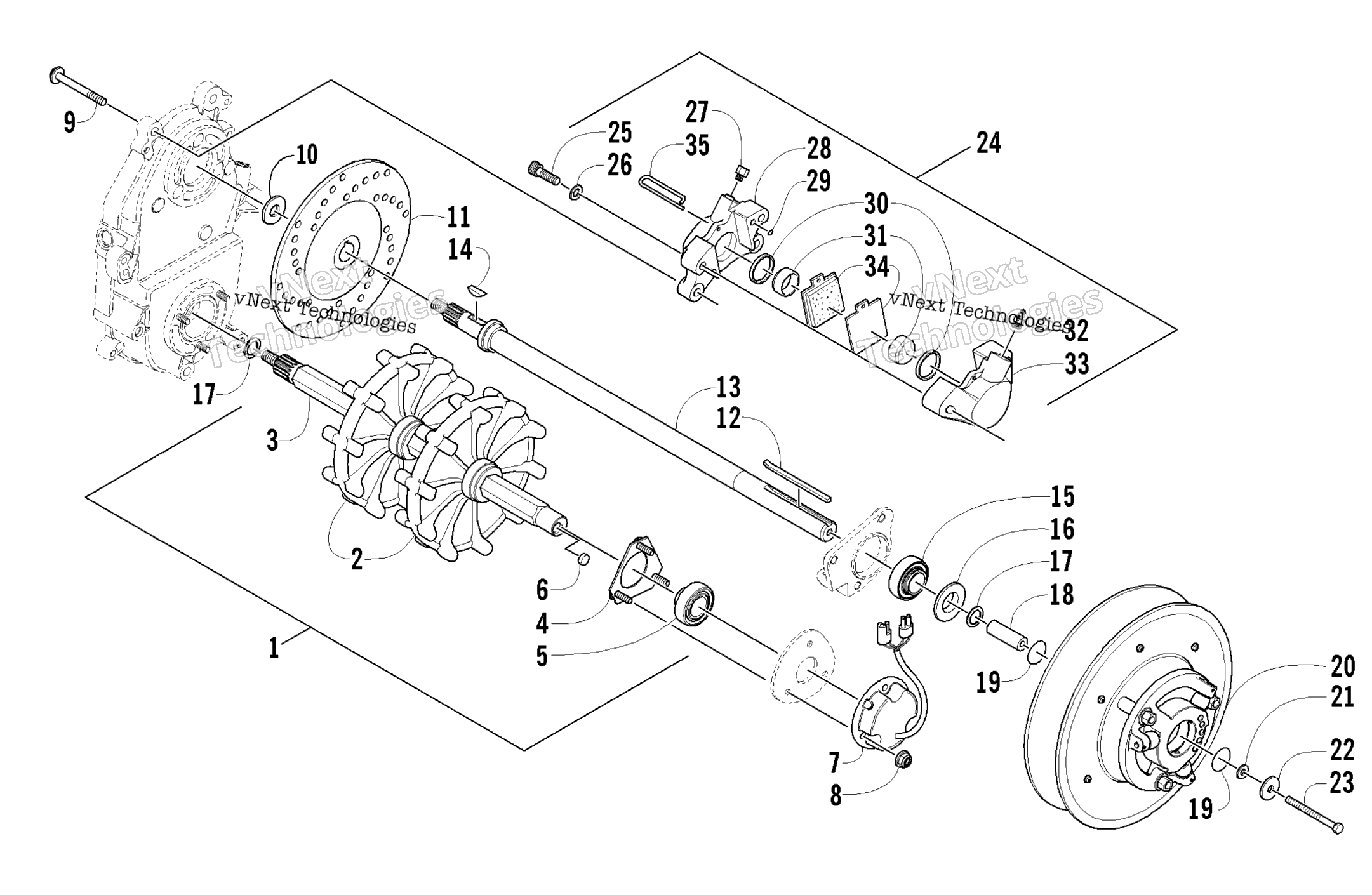 Привод Train Shafts And Brake Assemblies