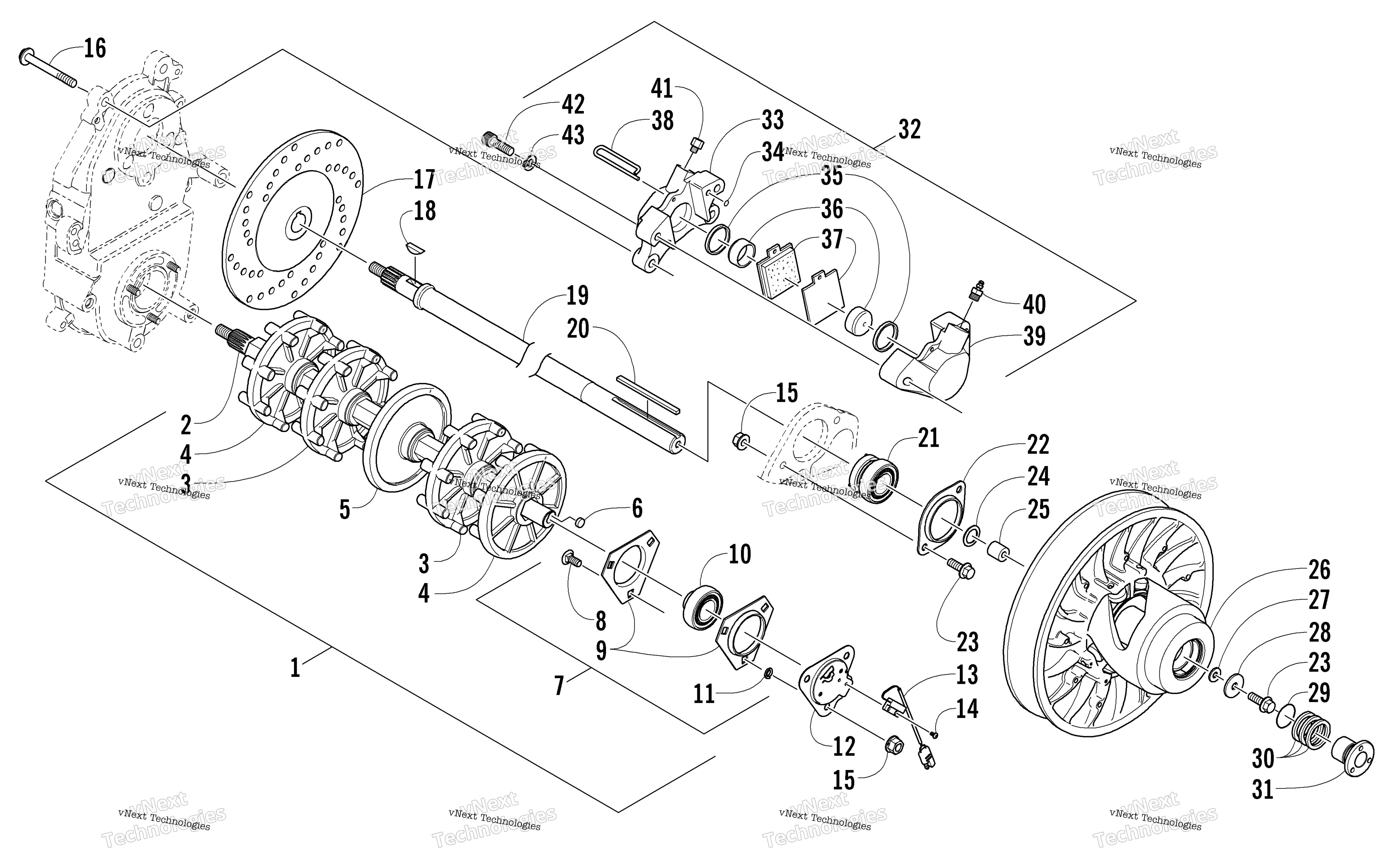 Привод Train Shafts And Brake Assemblies