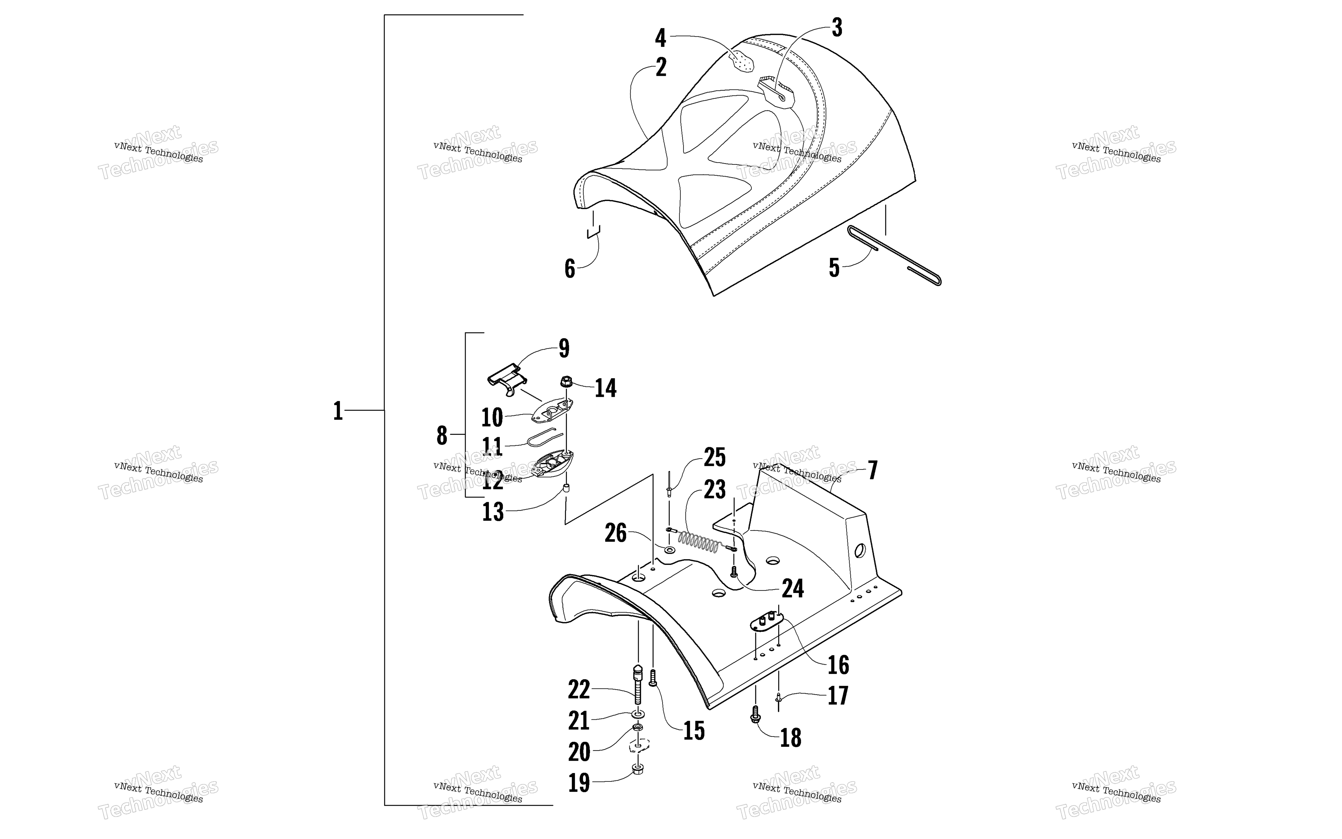 Передняя часть Seat Assembly