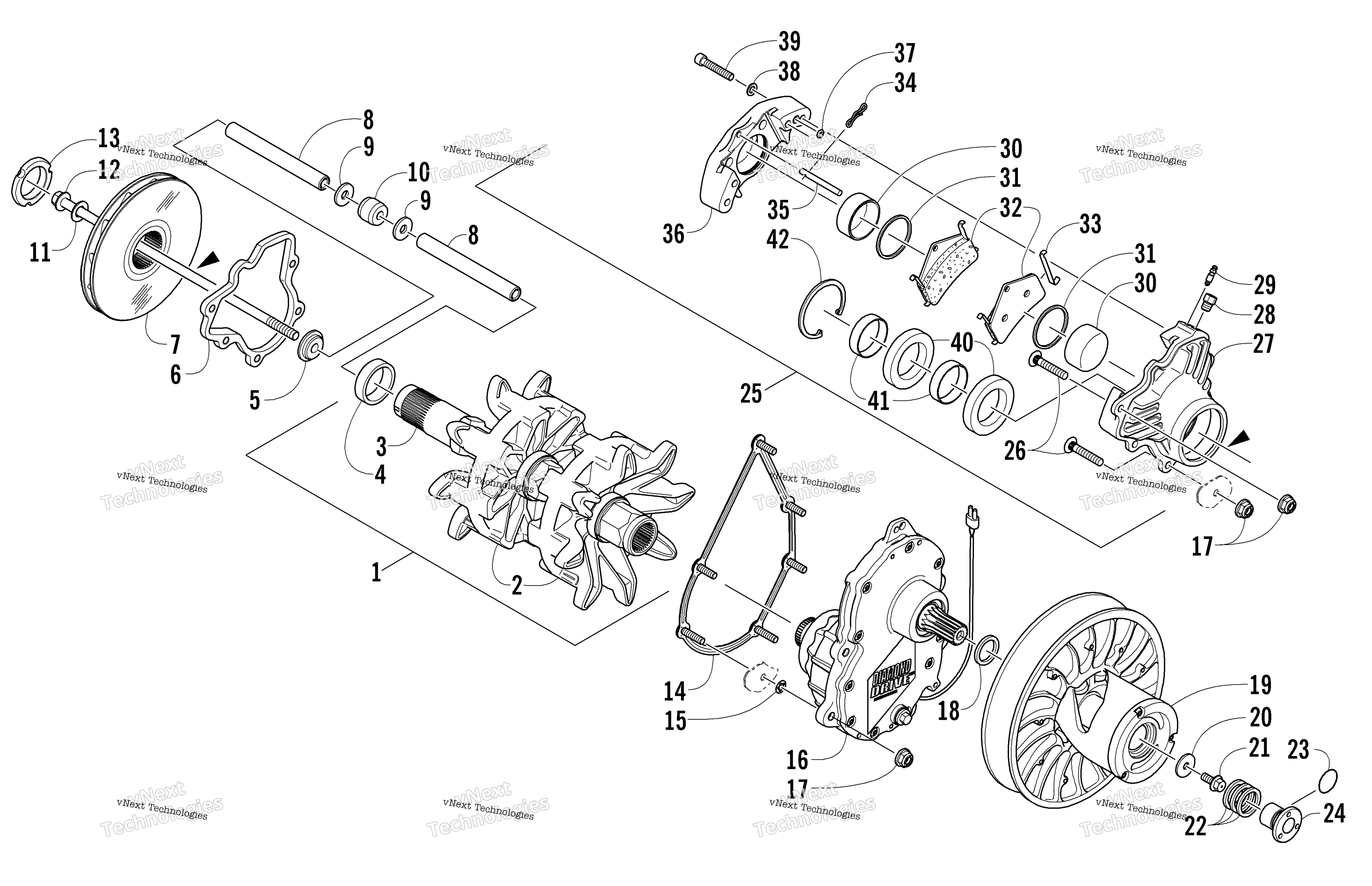 Привод Train Shafts And Brake Assemblies