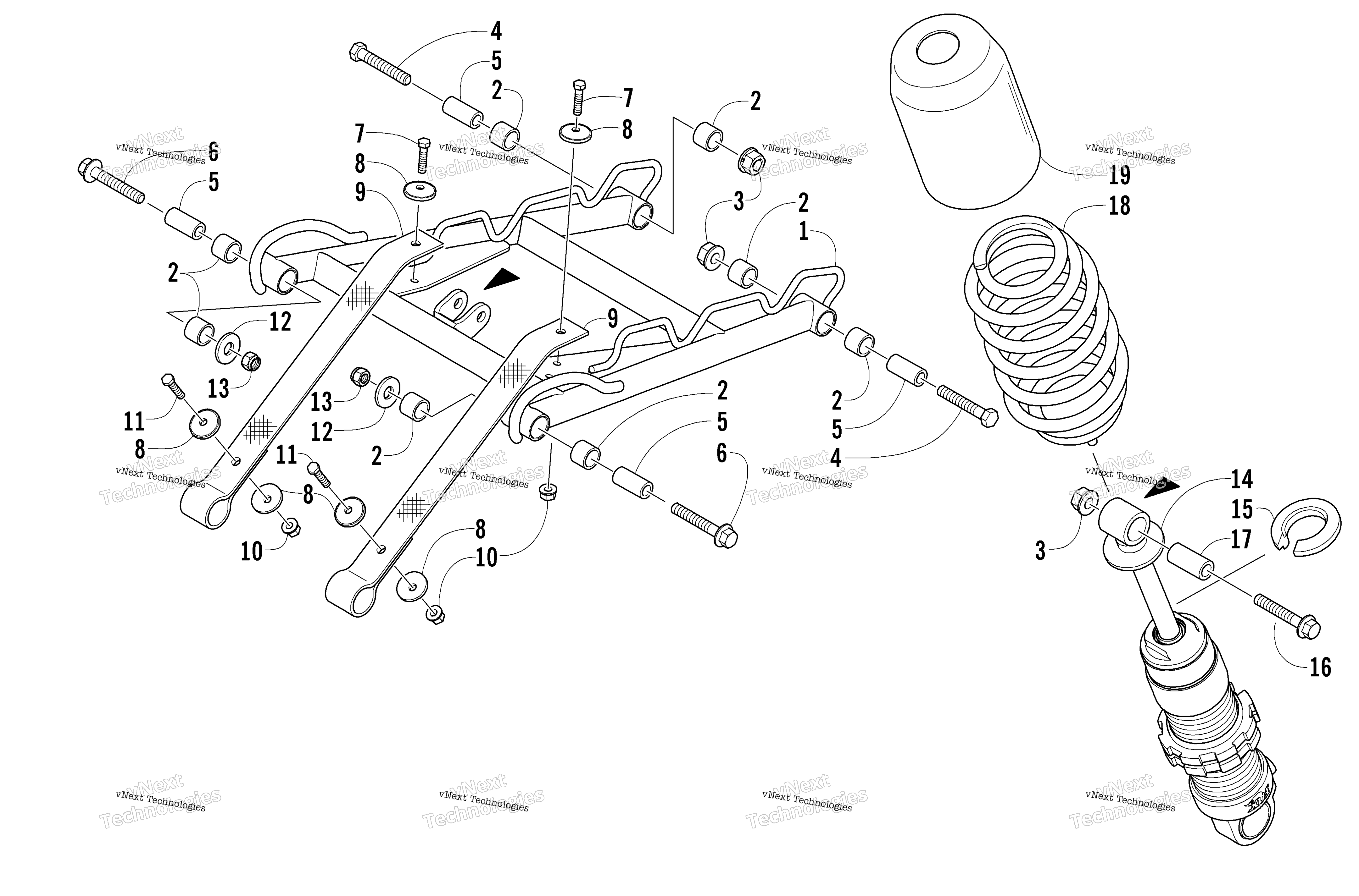 Задняя часть Suspension Front Arm Assembly