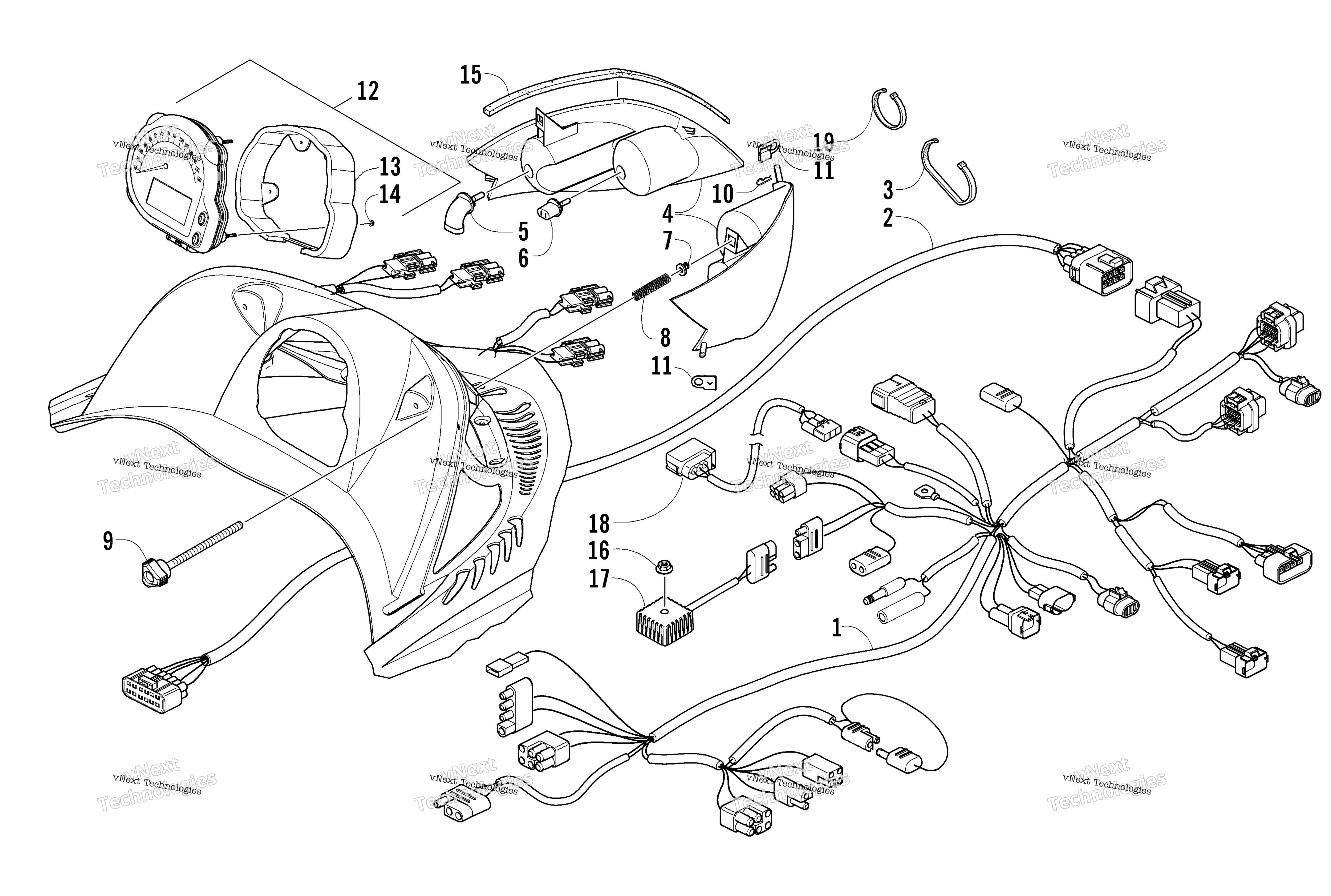 Headlight, Instruments, и Wiring Assemblies