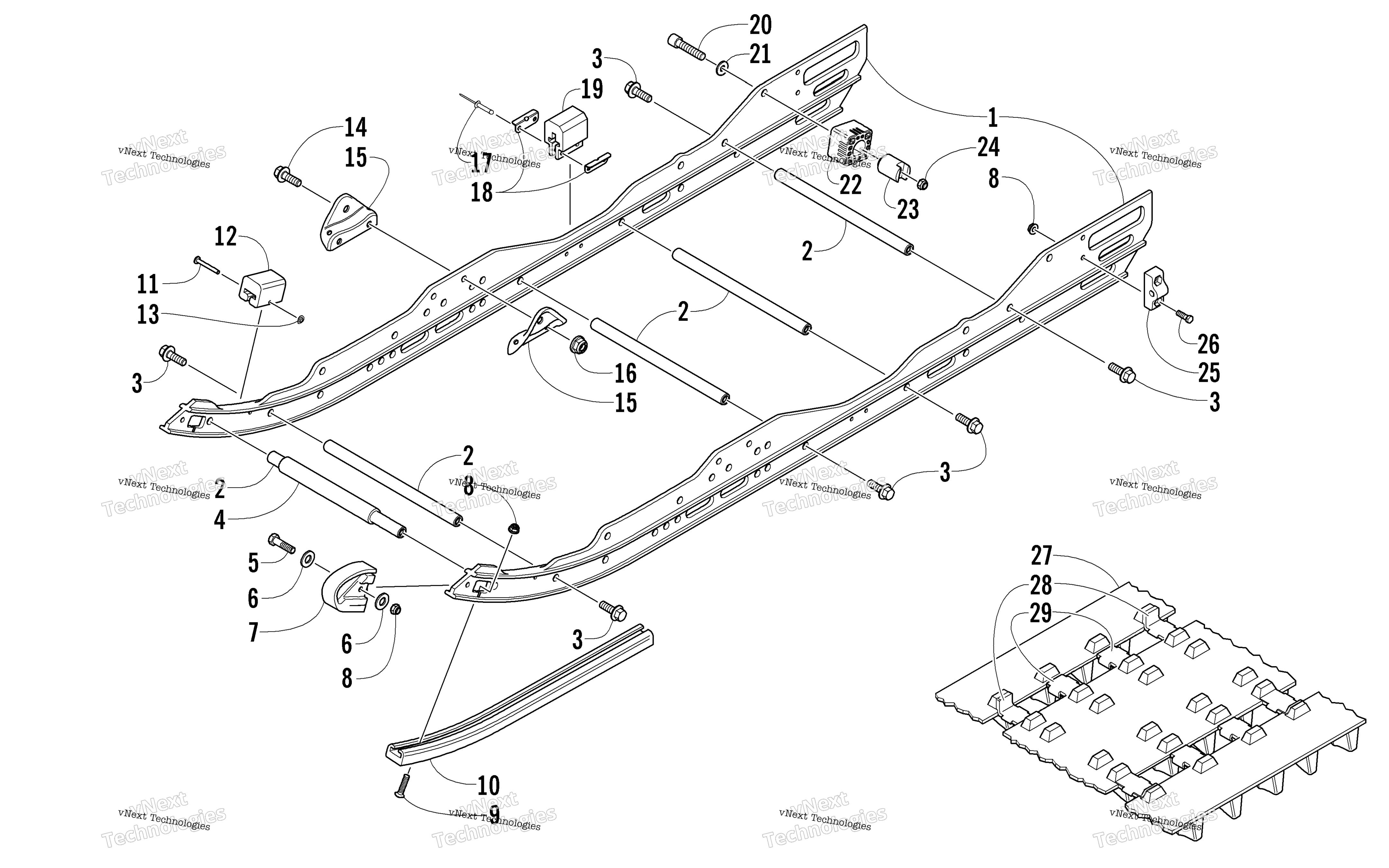 Slide Rail и Track узел