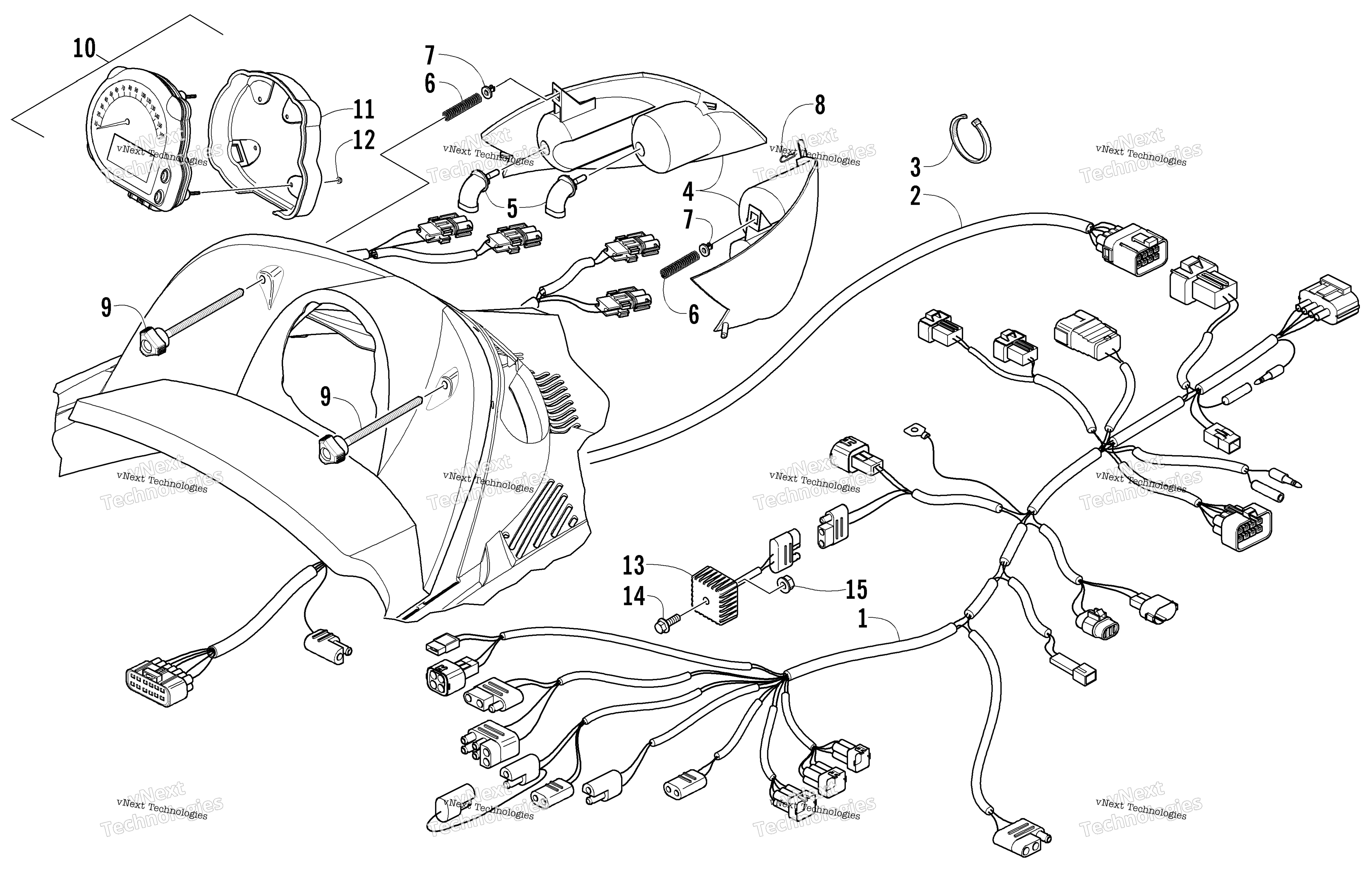 Headlight, Instruments, и Wiring Assemblies