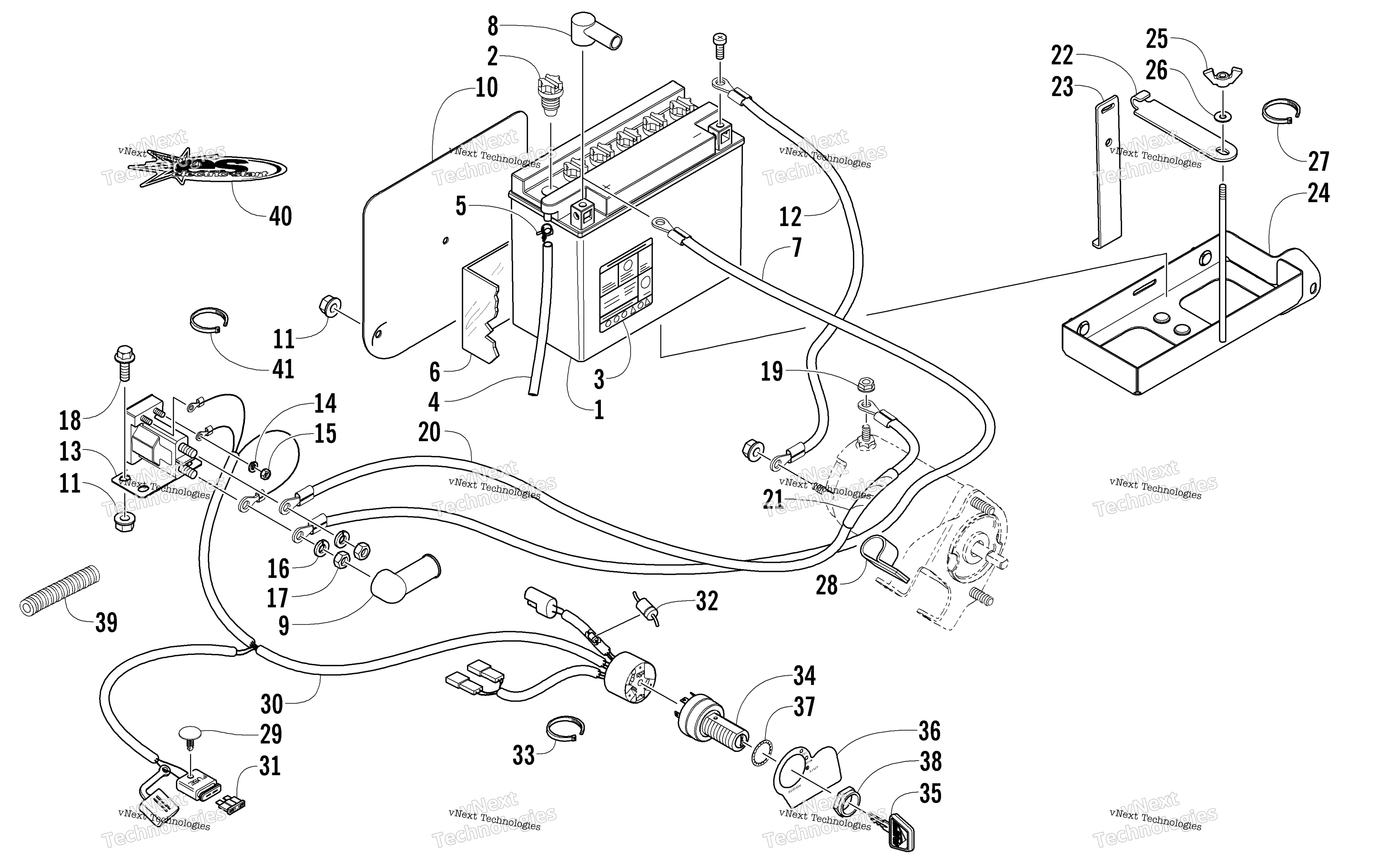 Battery, Solenoid, и Cables