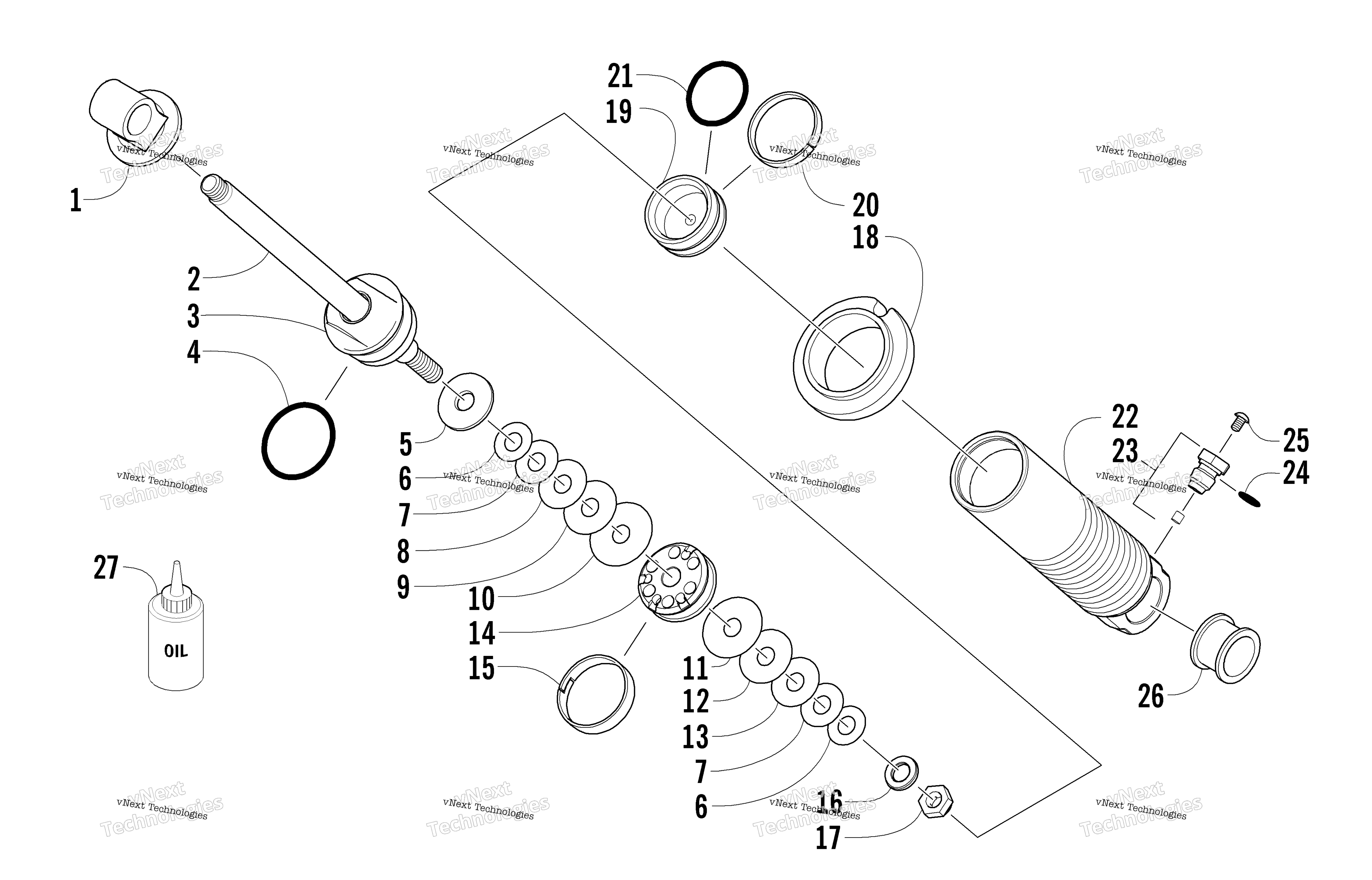 Задняя часть Suspension Front Arm Shock Absorber