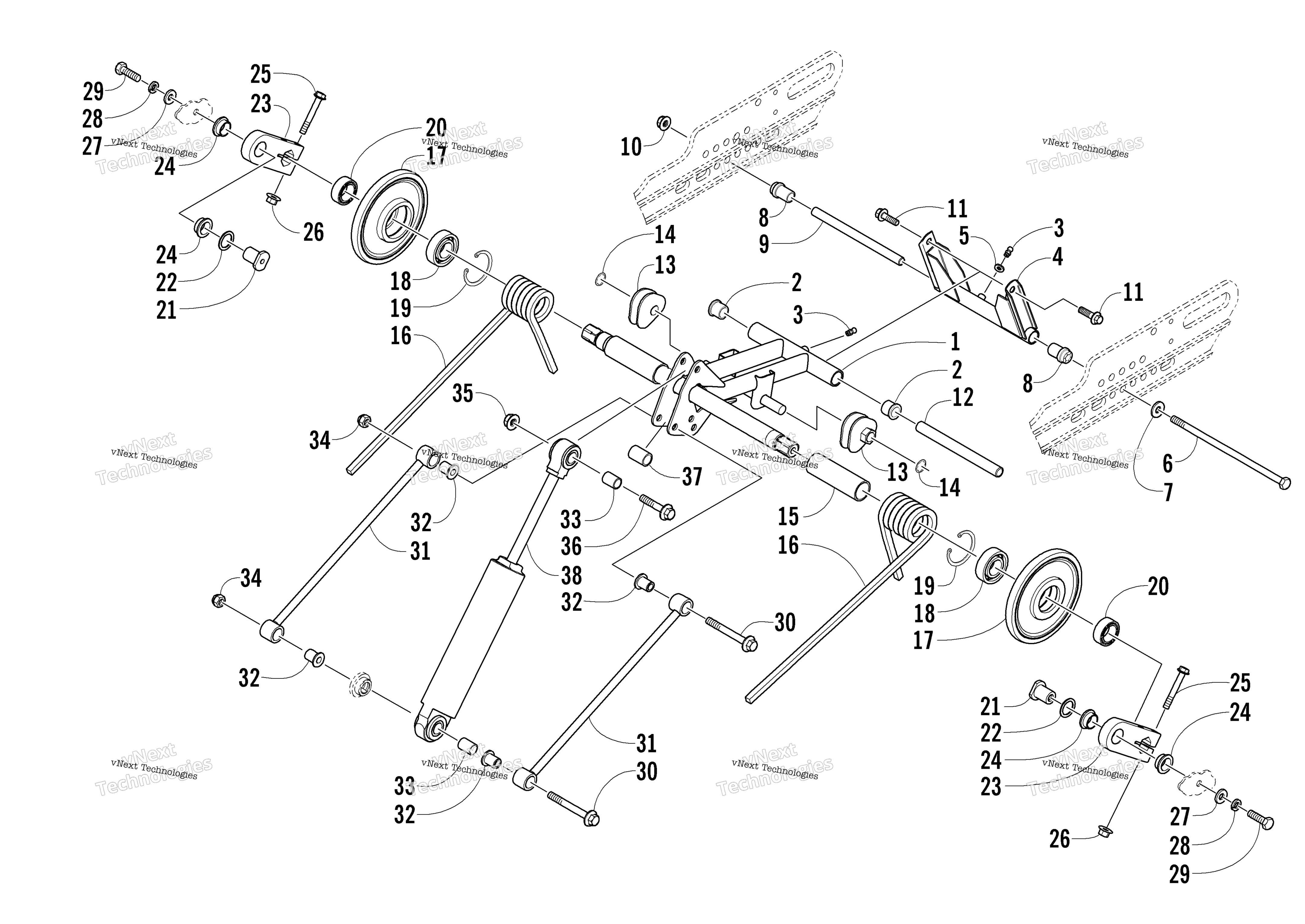 Задняя часть Suspension Rear Arm Assembly