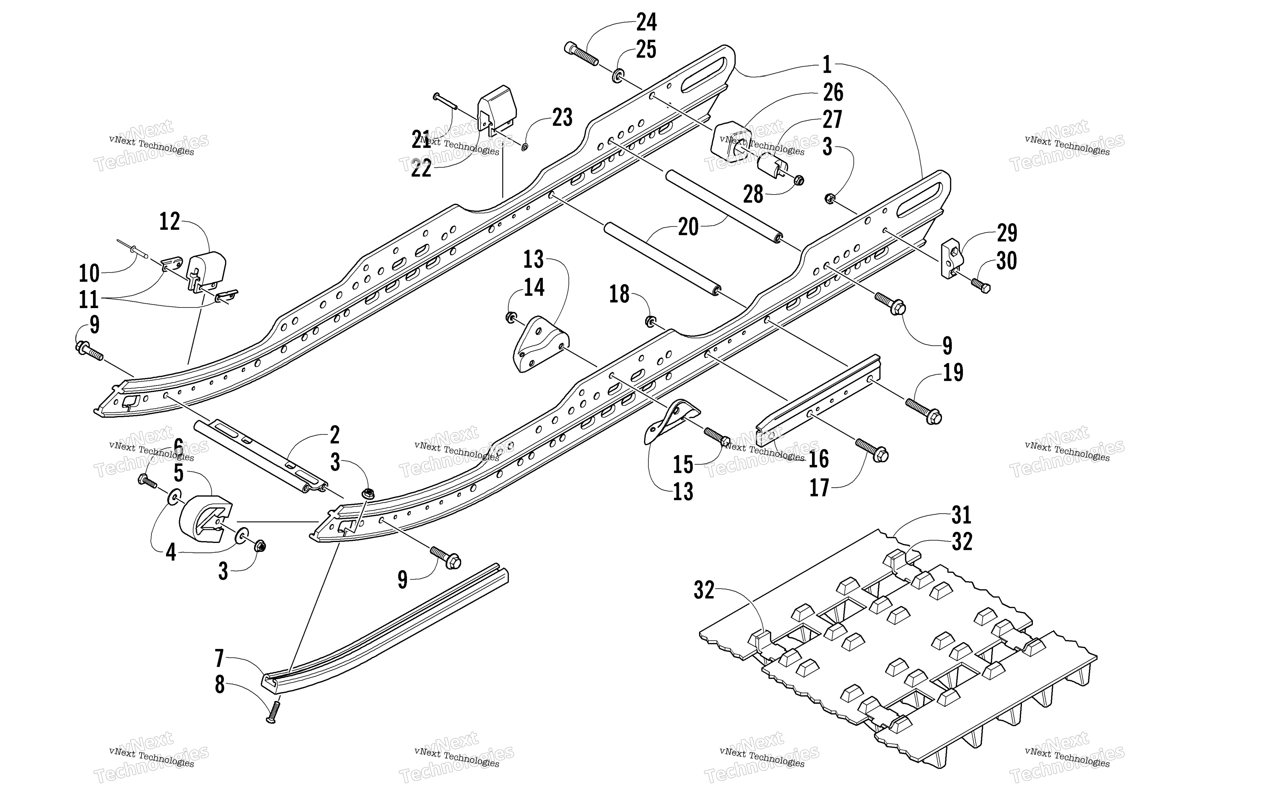 Slide Rail и Track узел