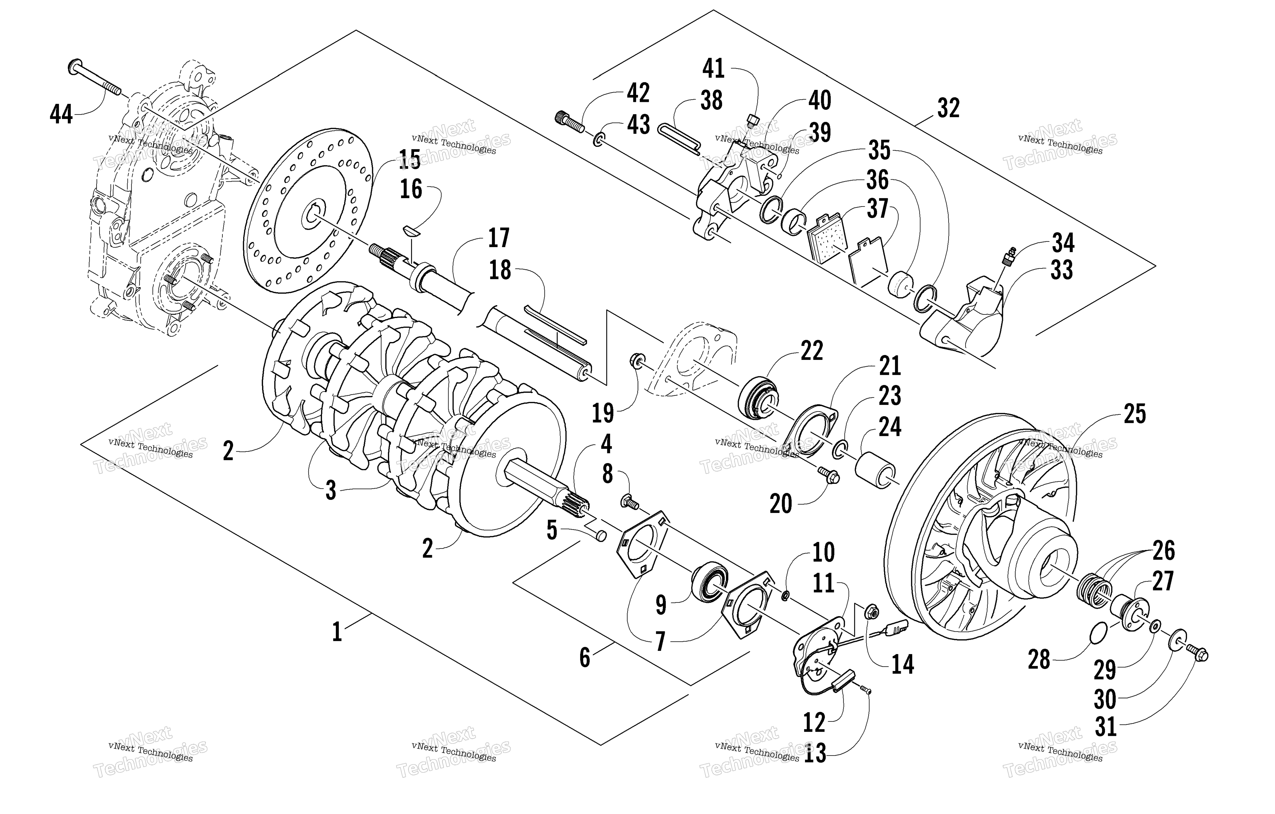 Привод Train Shaft And Brake Assemblies