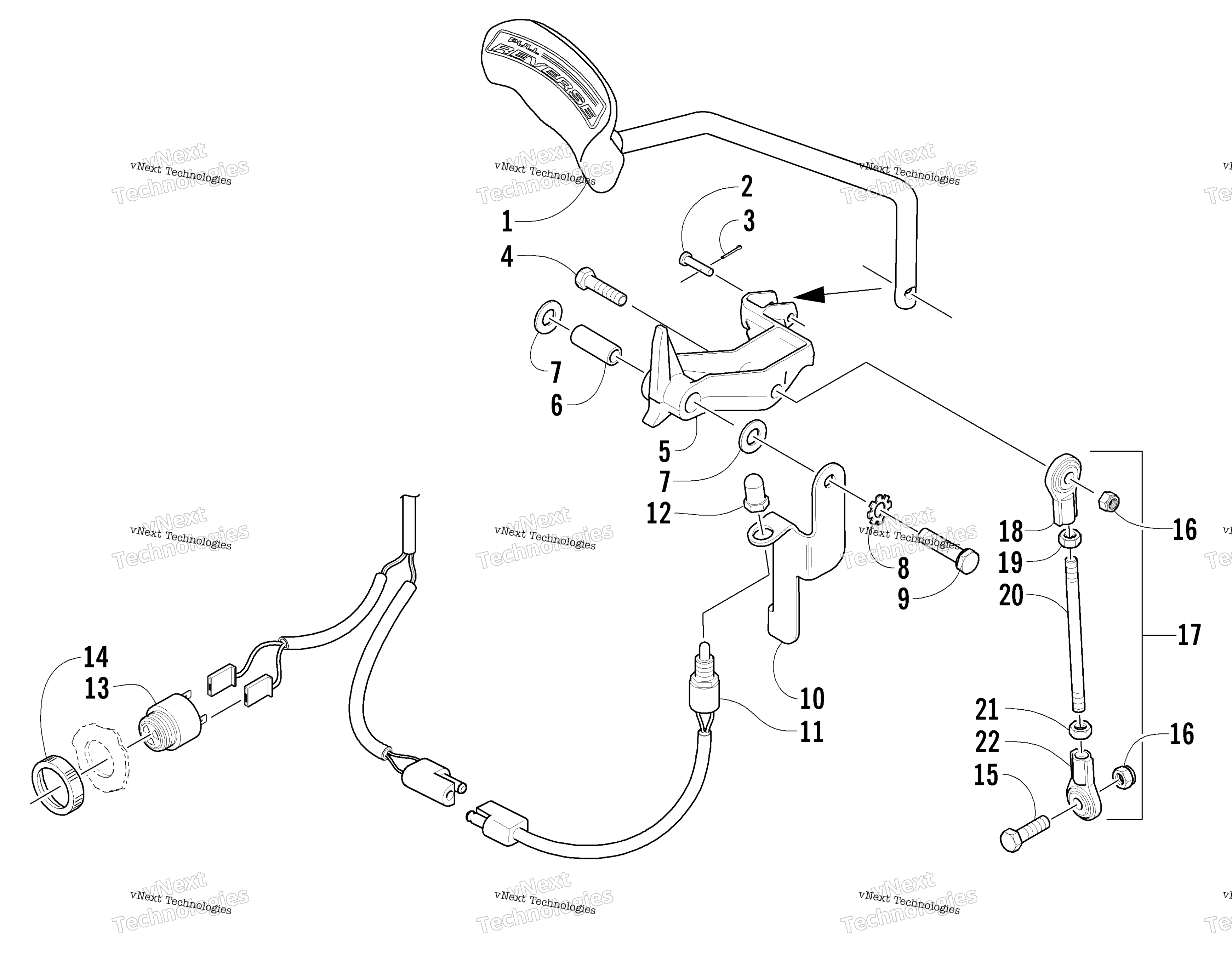 Задняя передача SHIFT LEVER ASSEMBLY