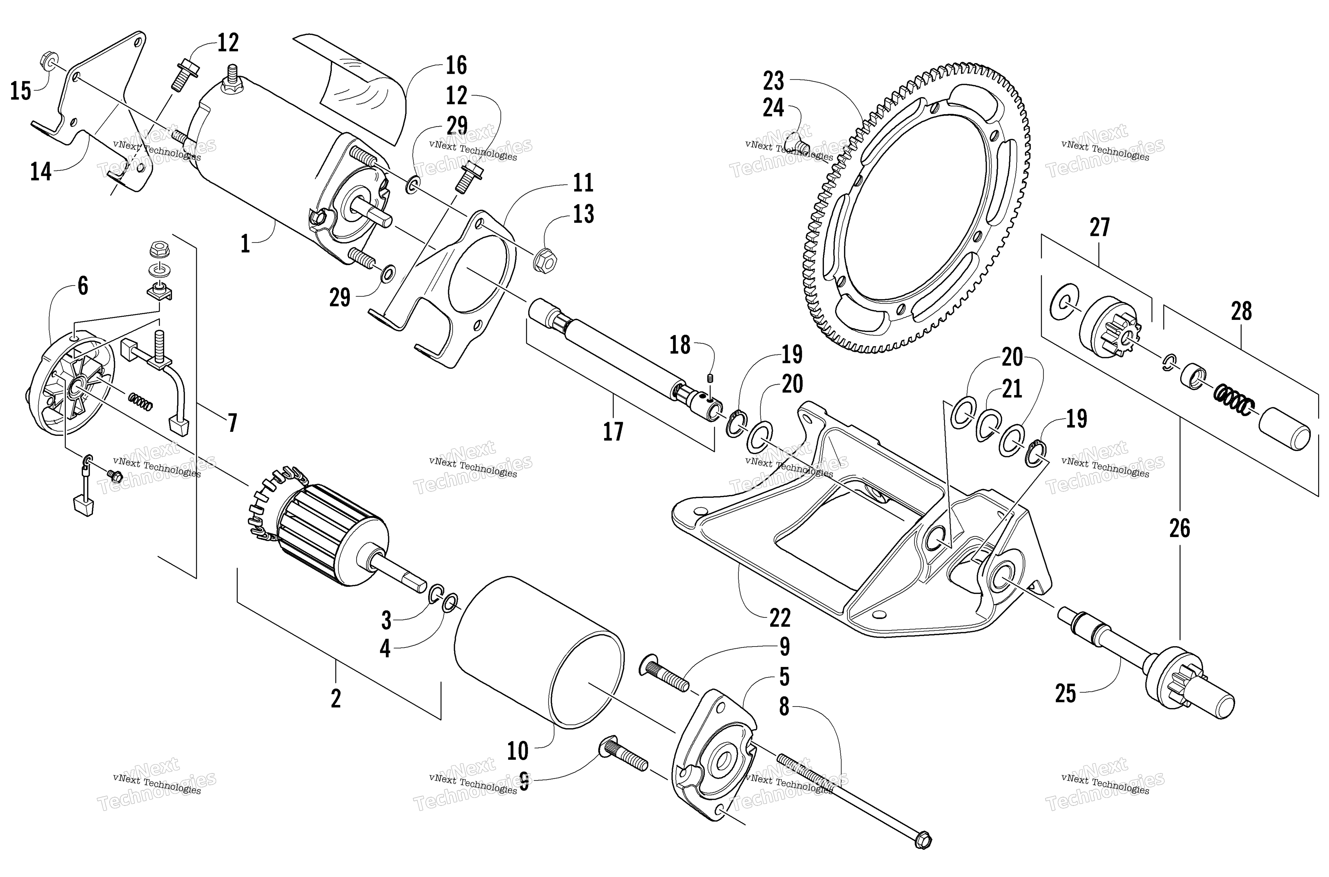 Flex привод Starter Motor узел