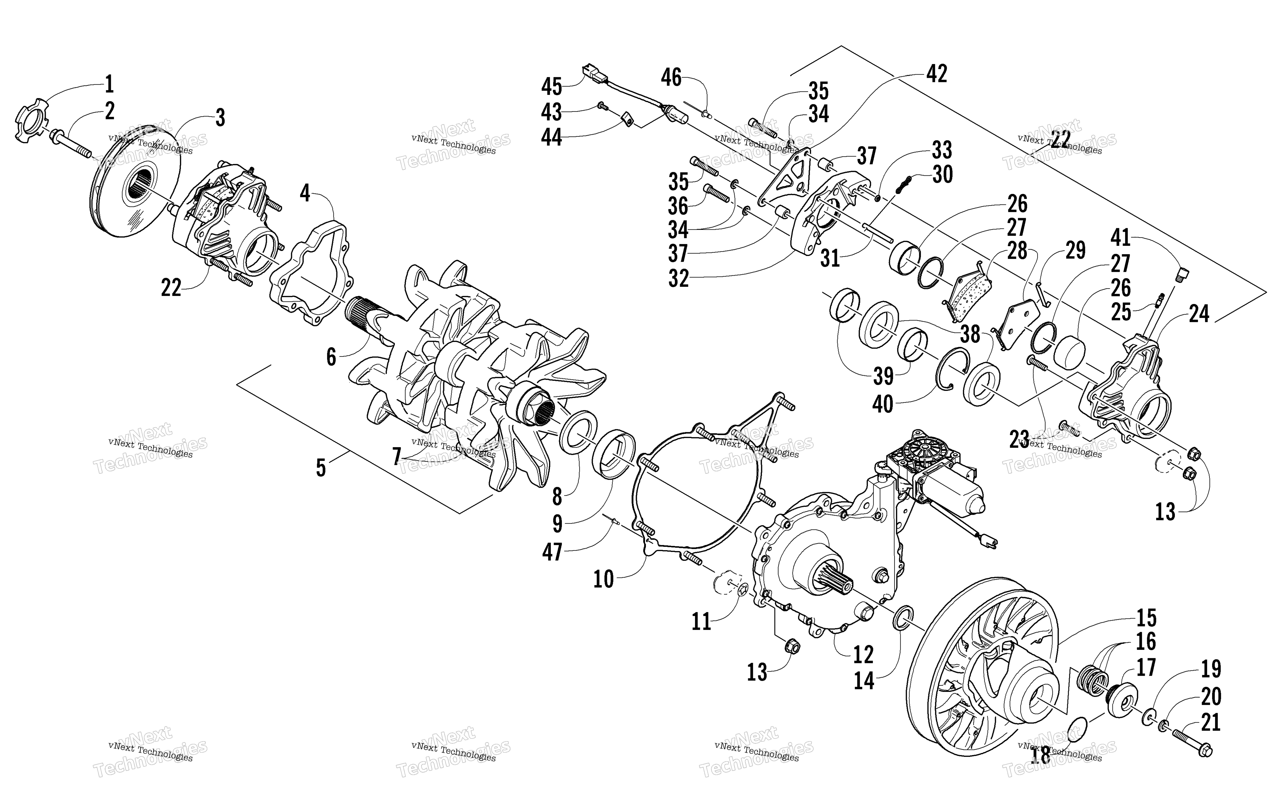 Привод Train Shaft And Brake Assemblies