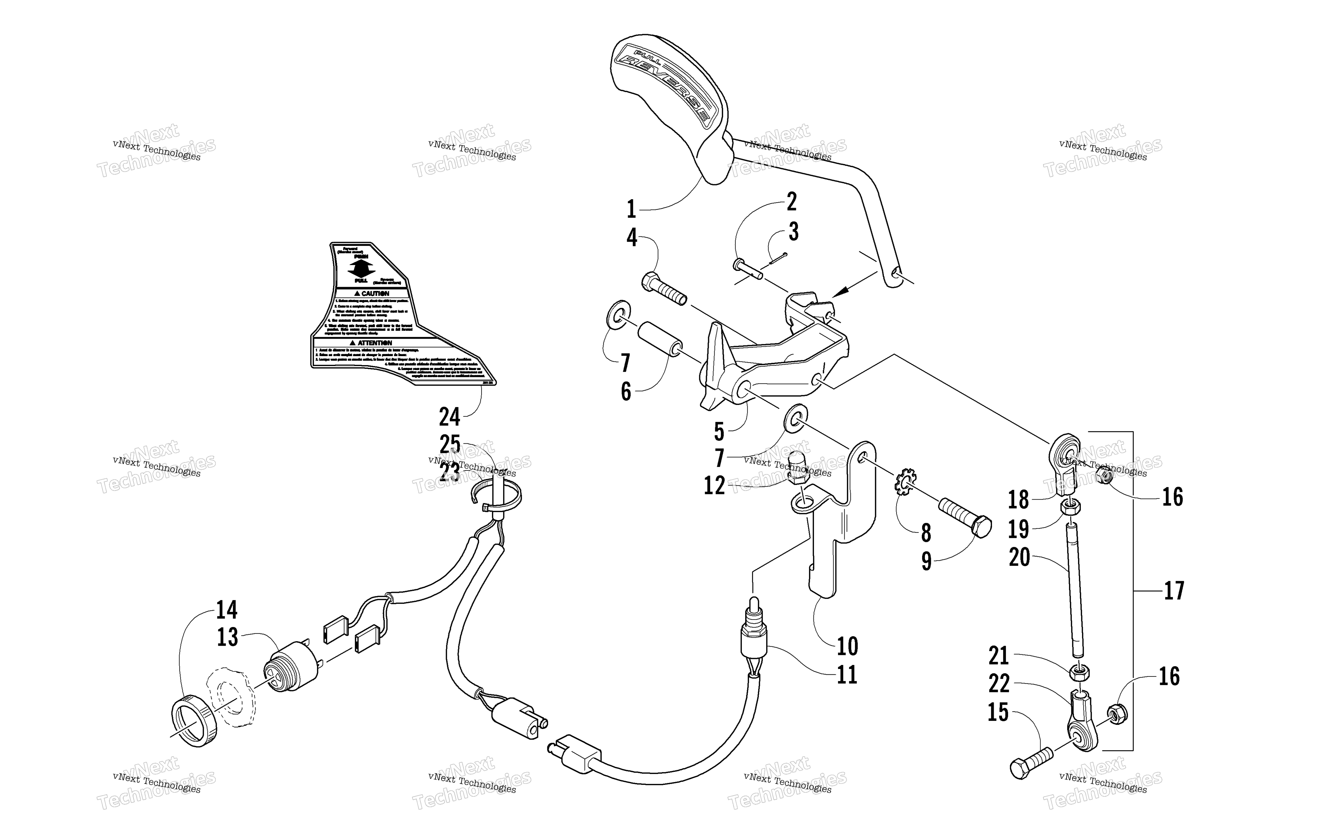 Задняя передача SHIFT LEVER ASSEMBLY