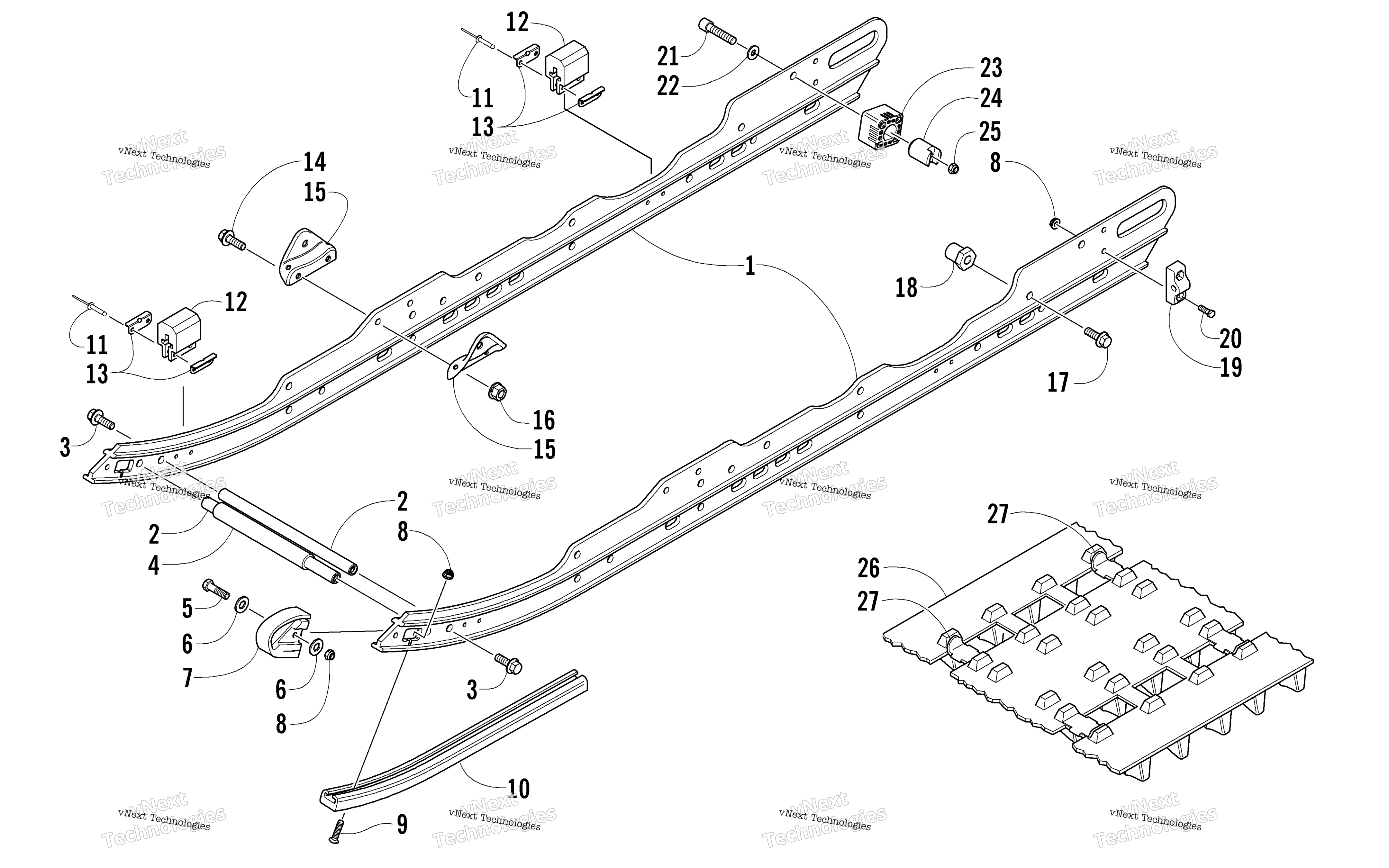 Slide Rails и Track узел