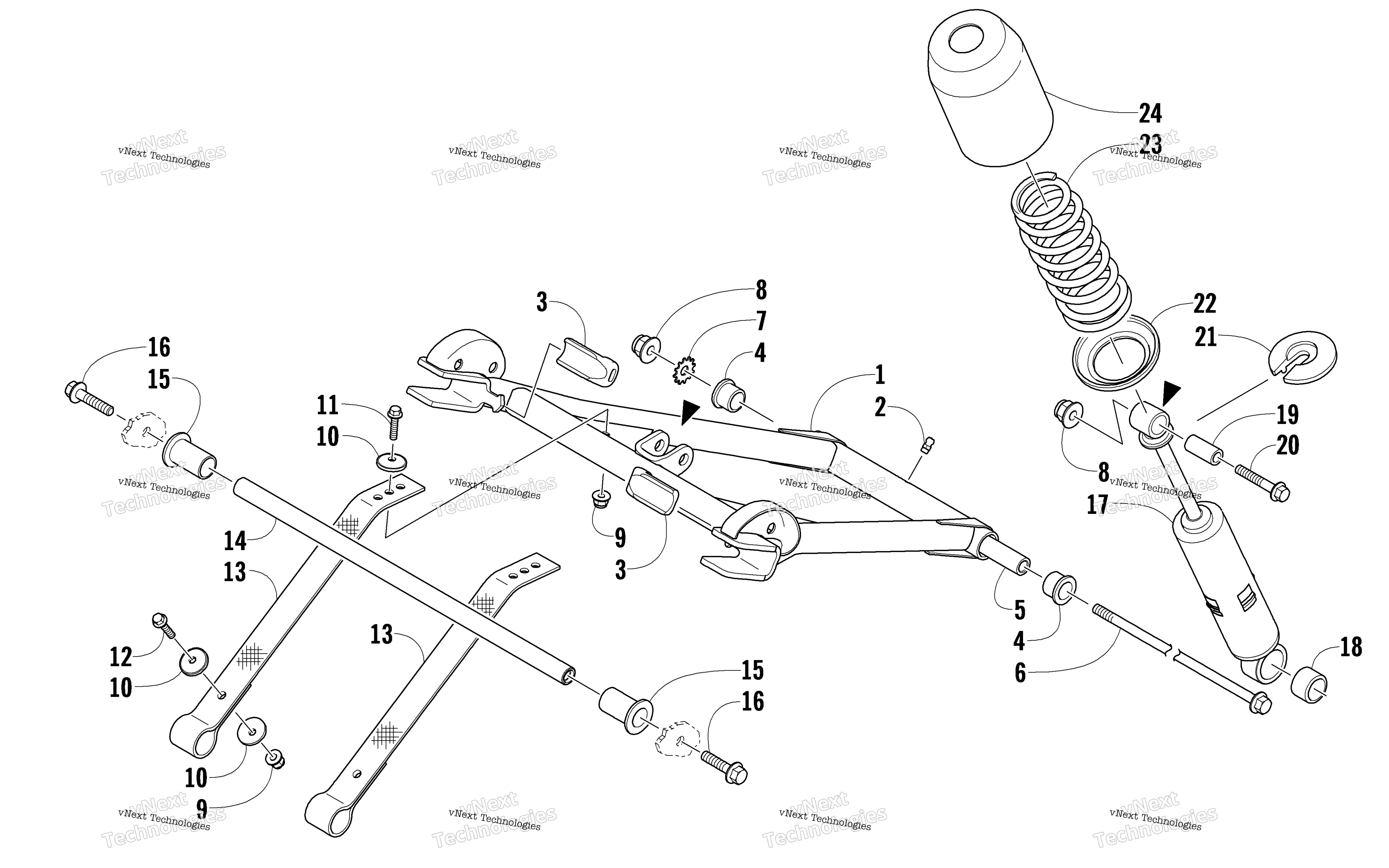 Задняя часть Suspension Front Arm Assembly