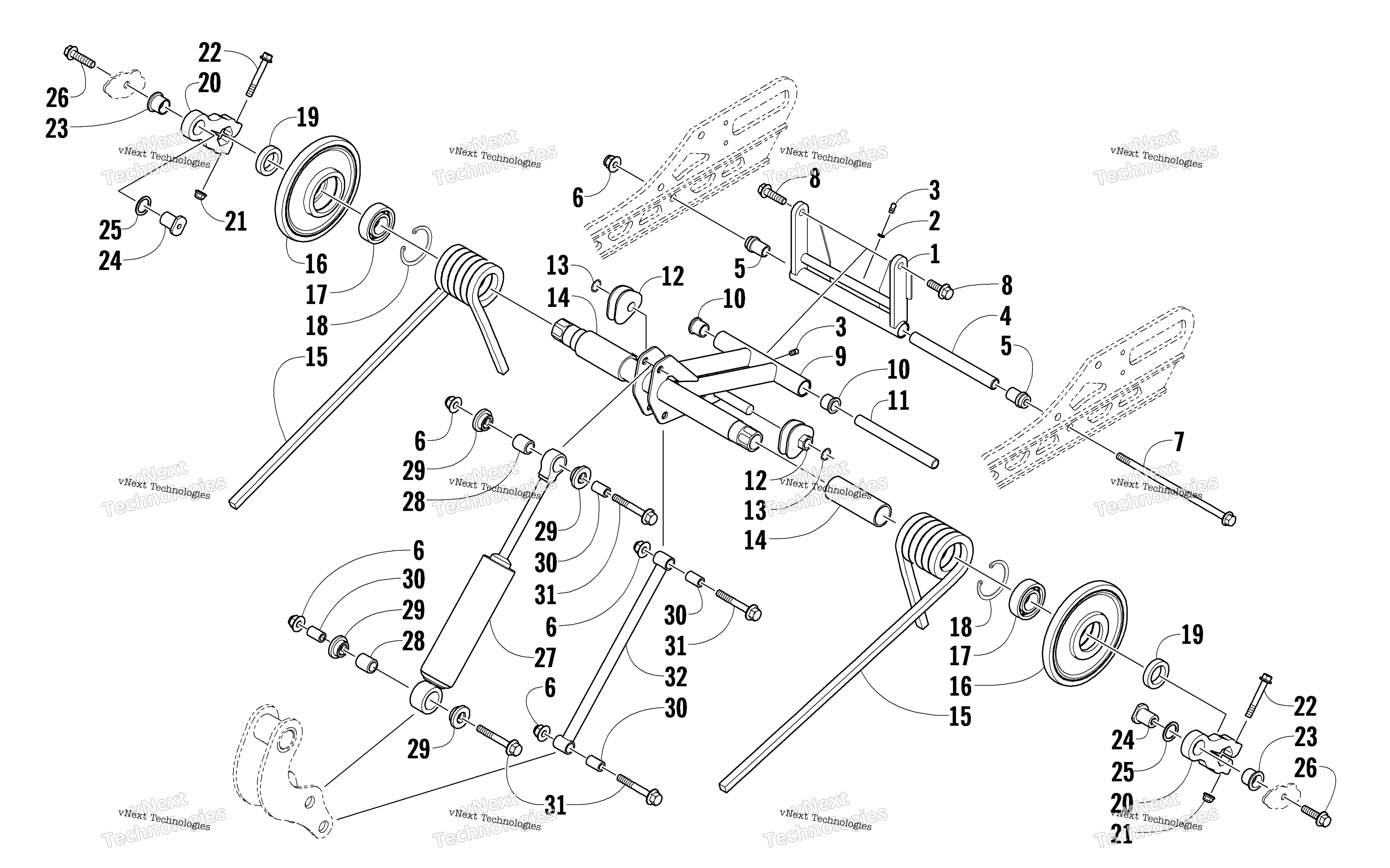 Задняя часть Suspension Rear Arm Assembly