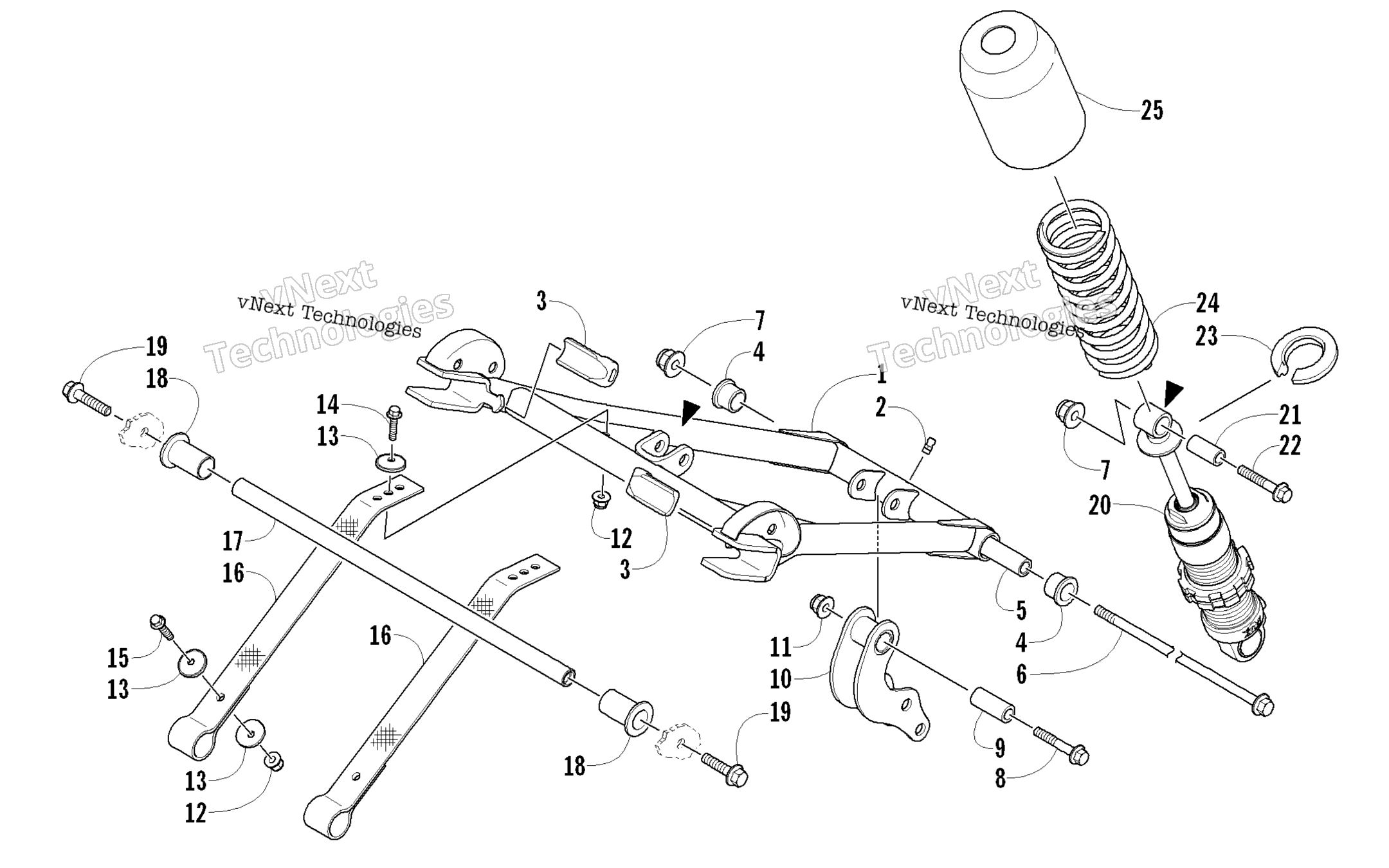 Задняя часть Suspension Front Arm Assembly