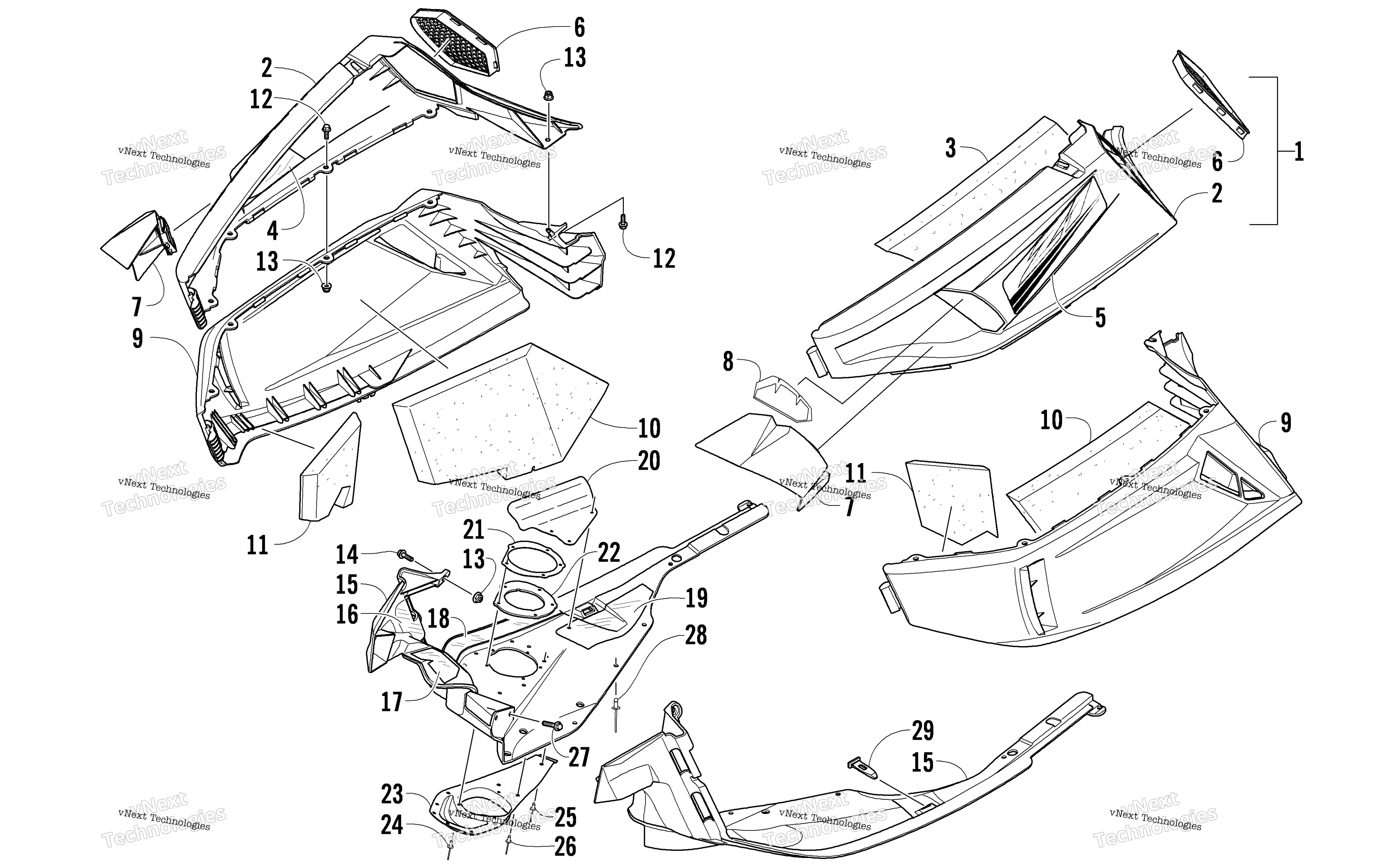 Skid Plate и Side панель узел