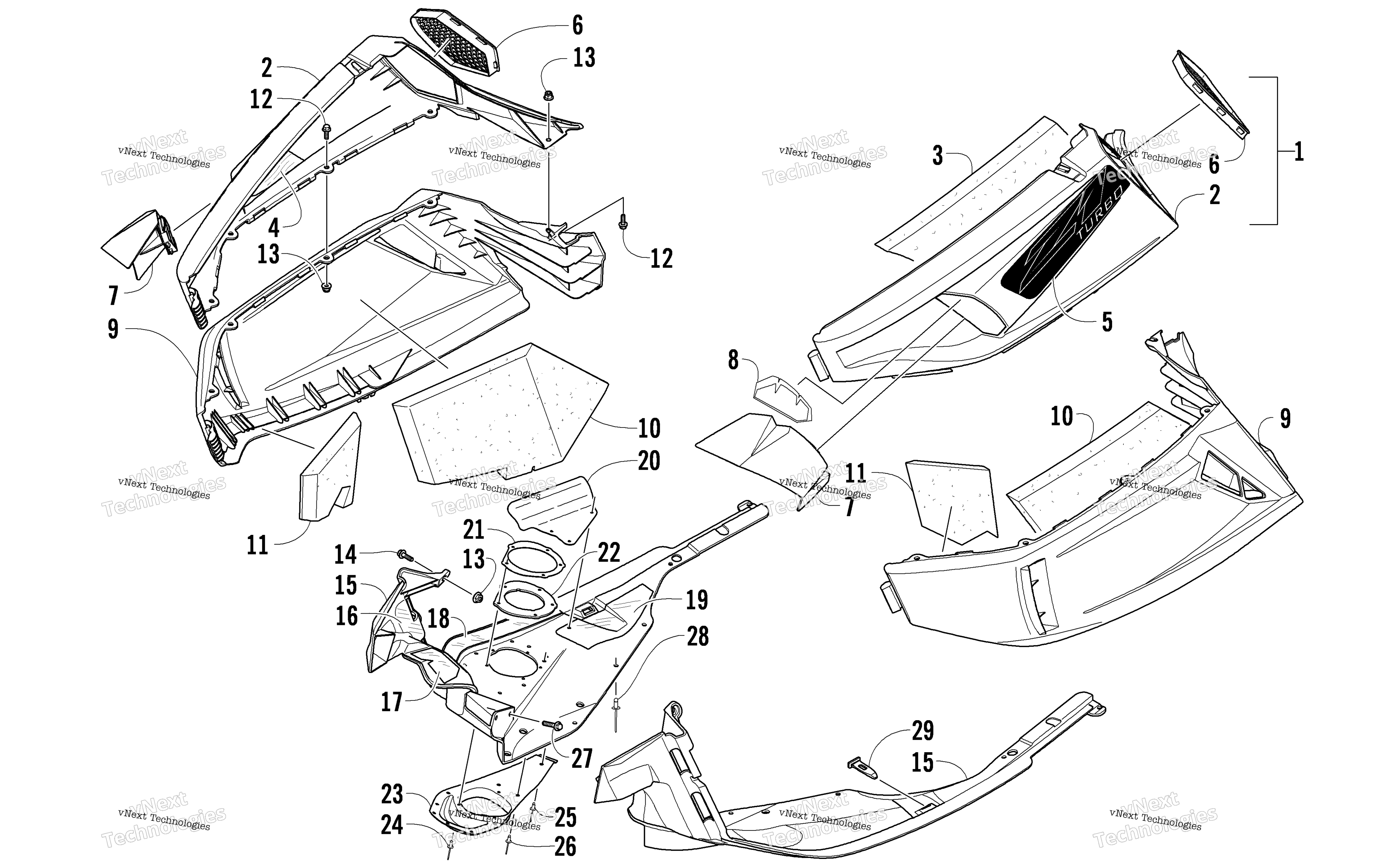 Skid Plate и Side панель узел