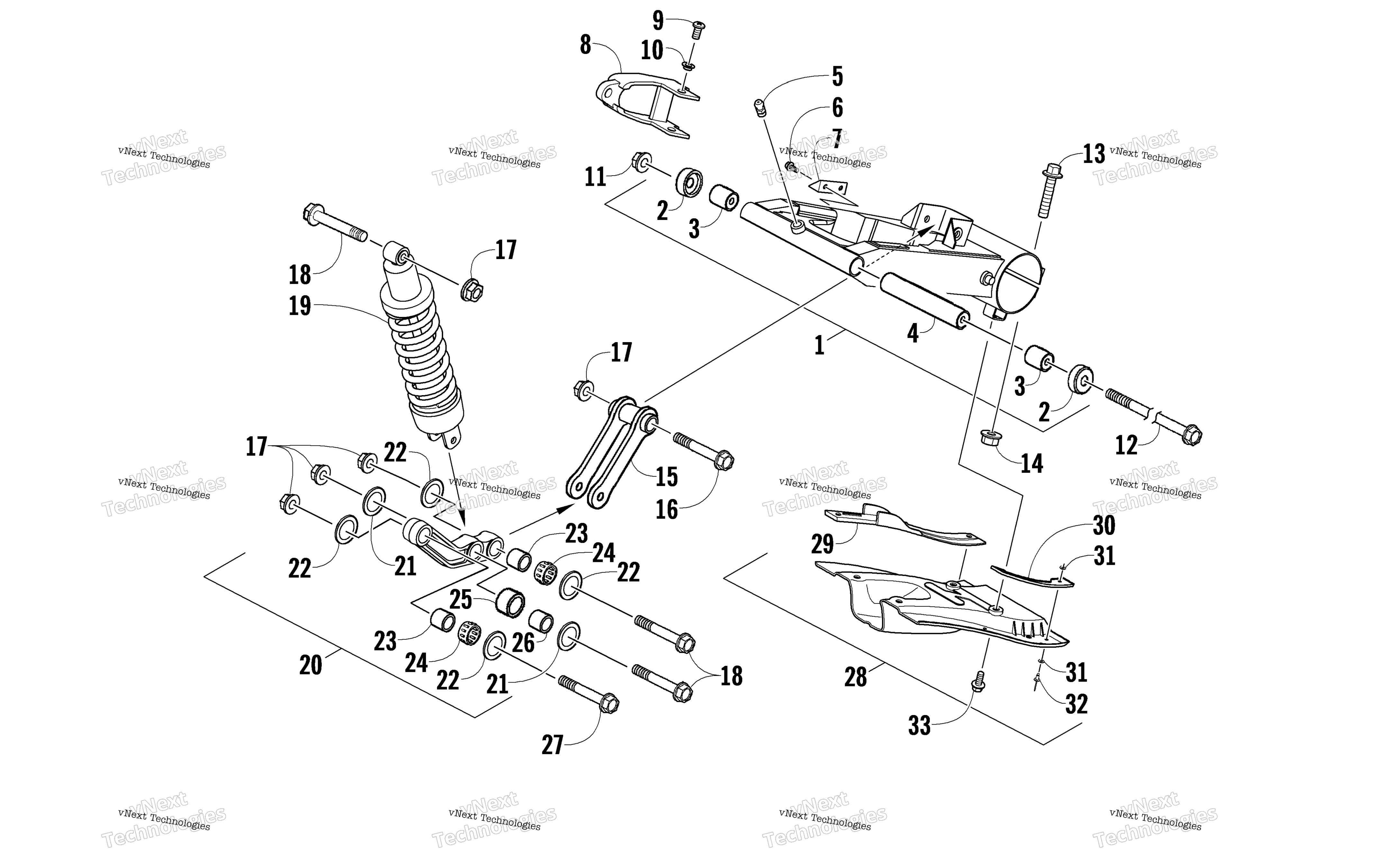 Задняя часть Suspension Assembly