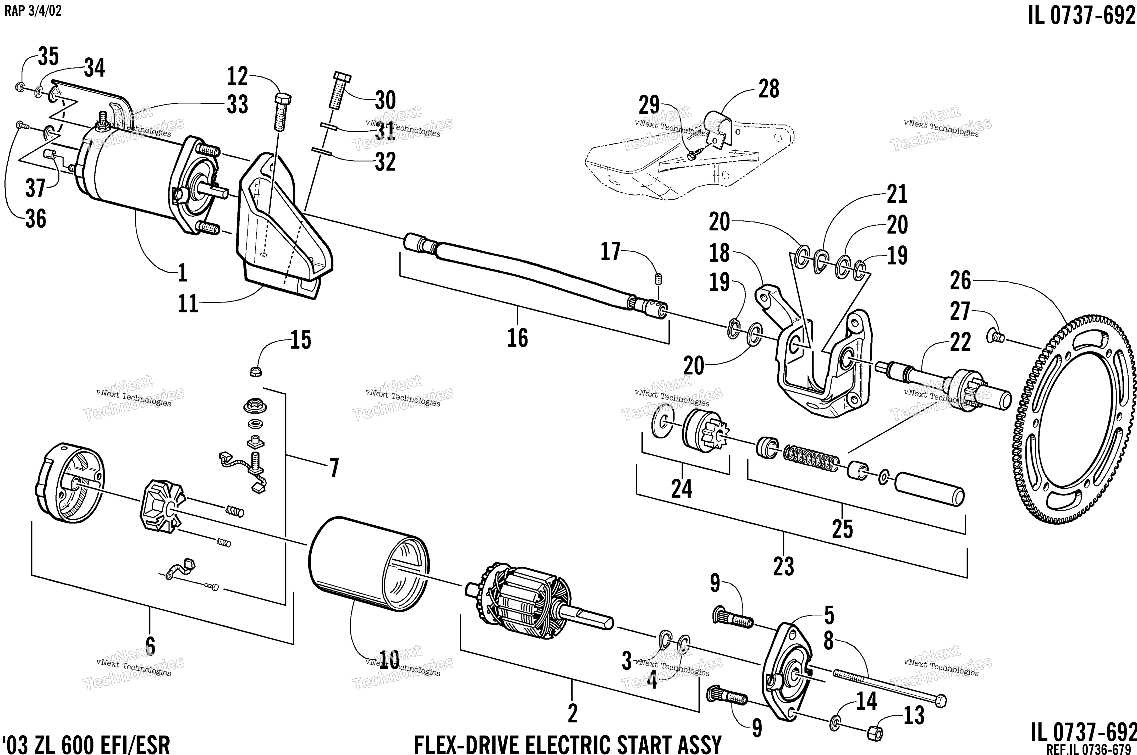 Flex привод Starter Motor узел