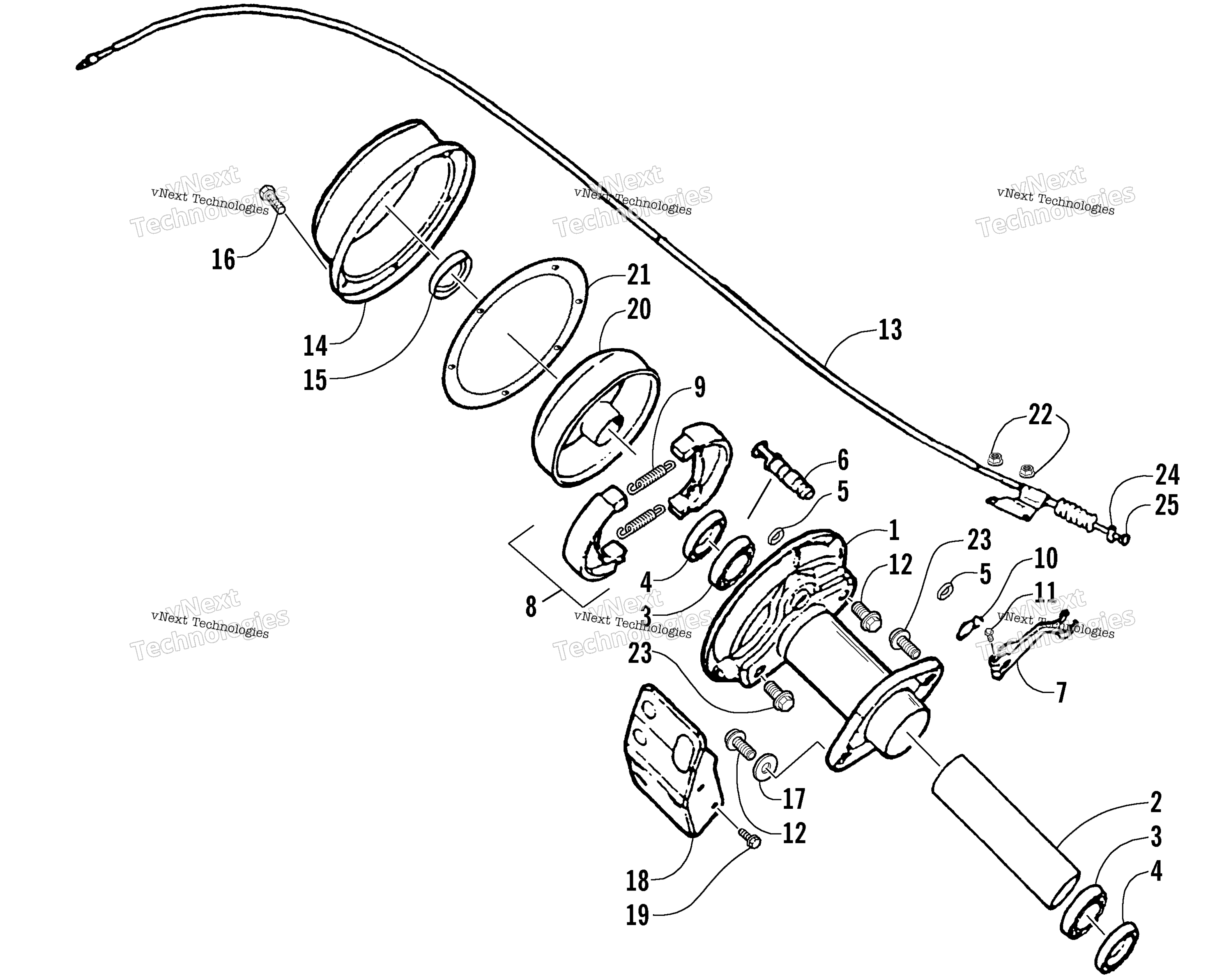 Задняя часть Brake Assembly