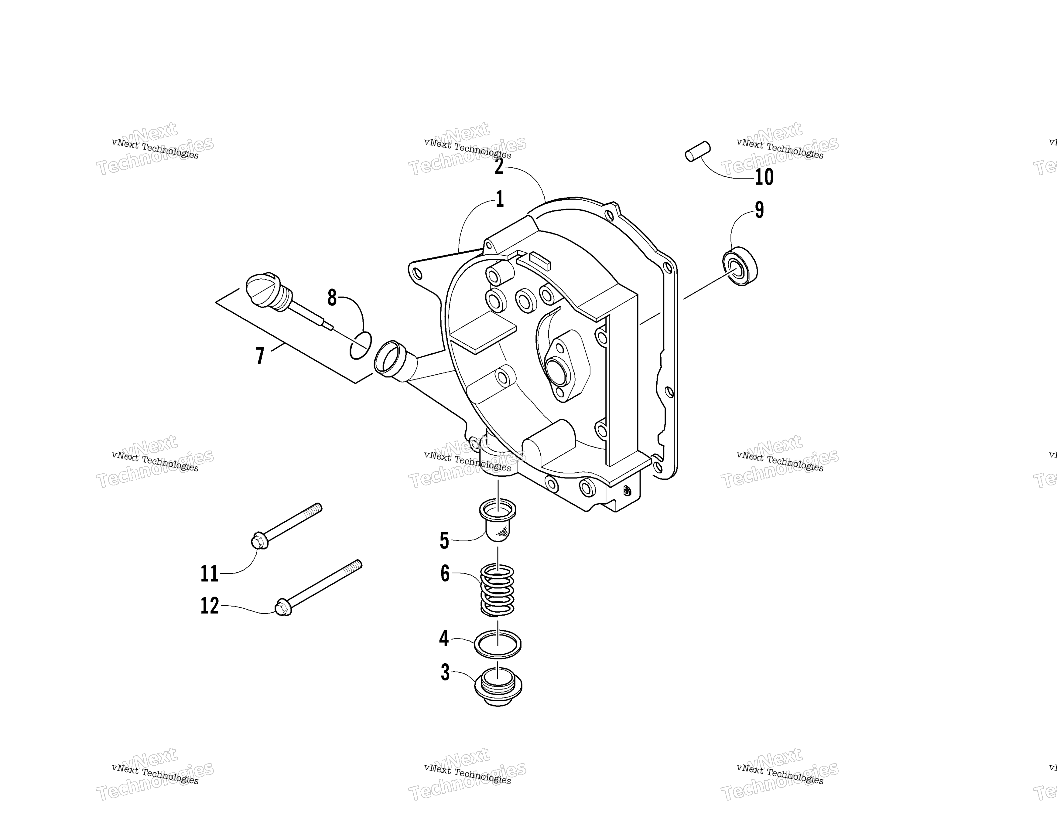 Right Crankcase крышка узел