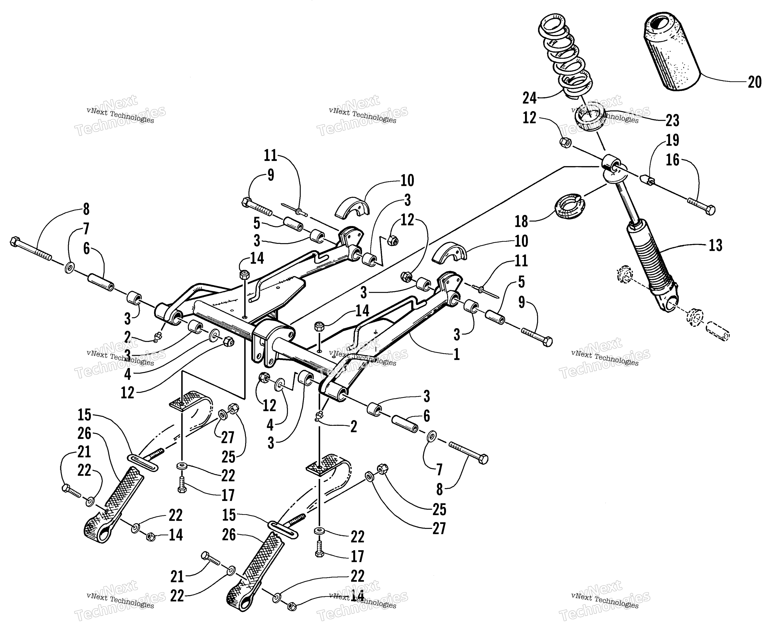 Задняя часть Suspension Front Arm Assembly