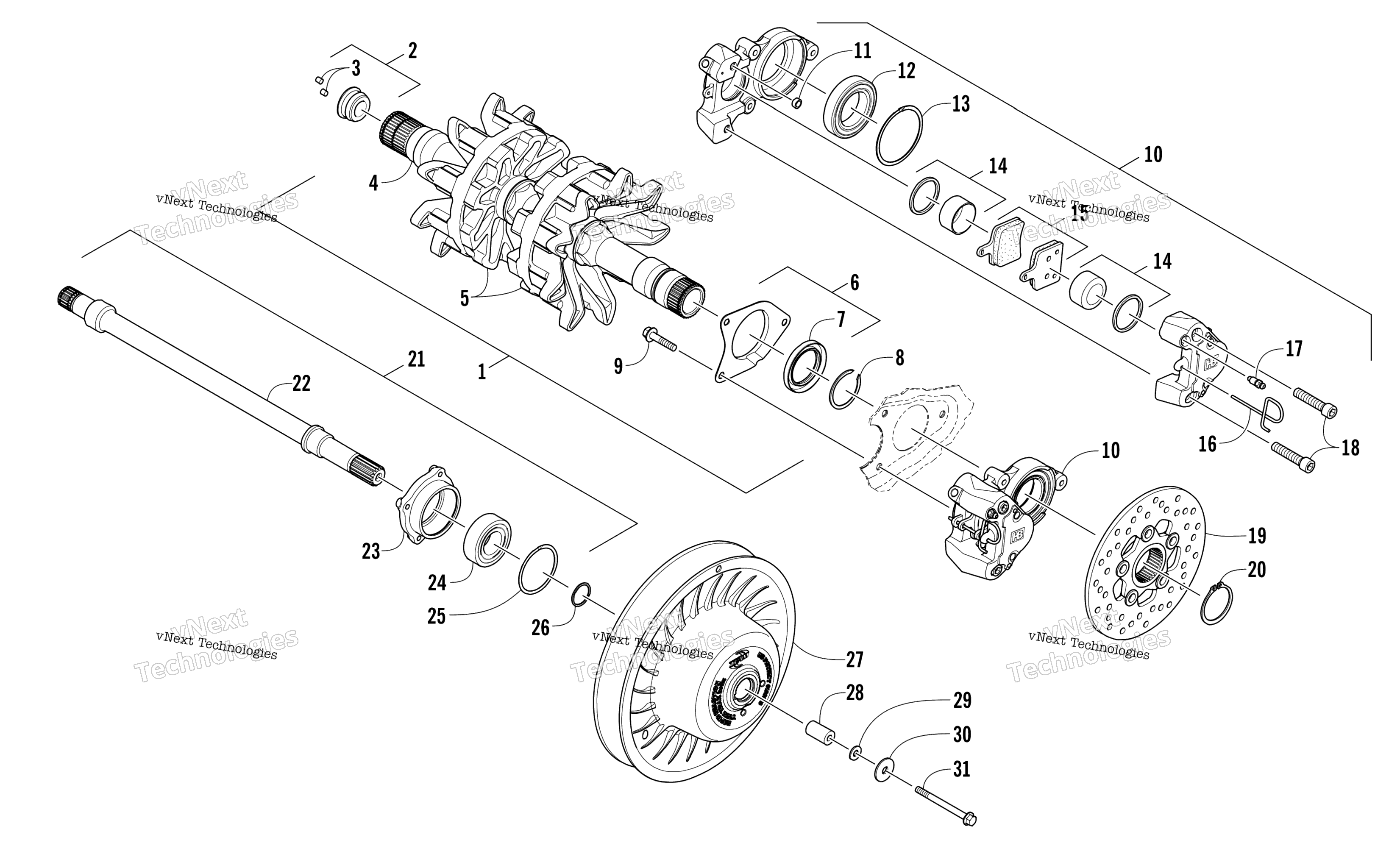 Привод Train Shafts And Brake Assemblies