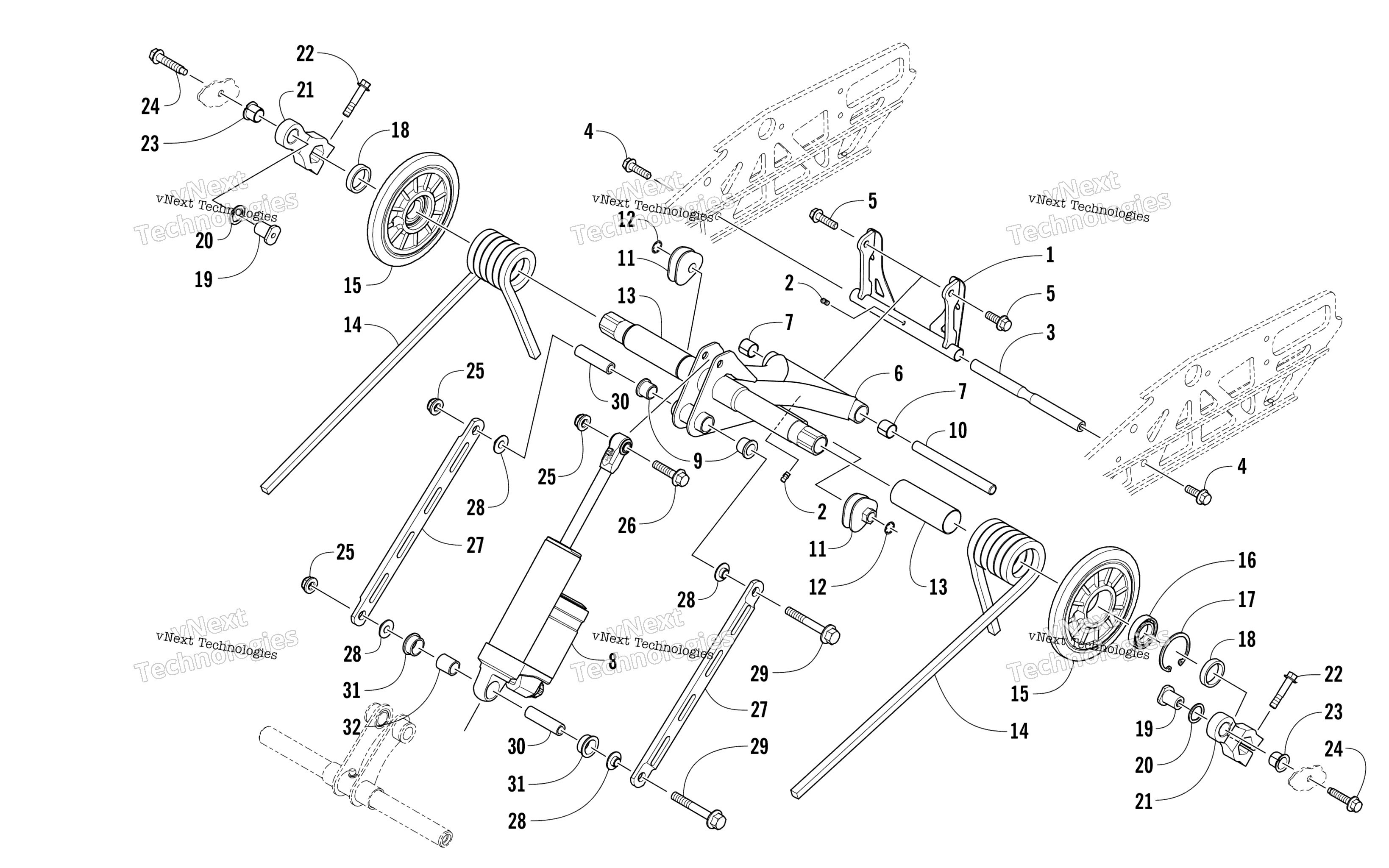 Задняя часть Suspension Rear Arm Assembly