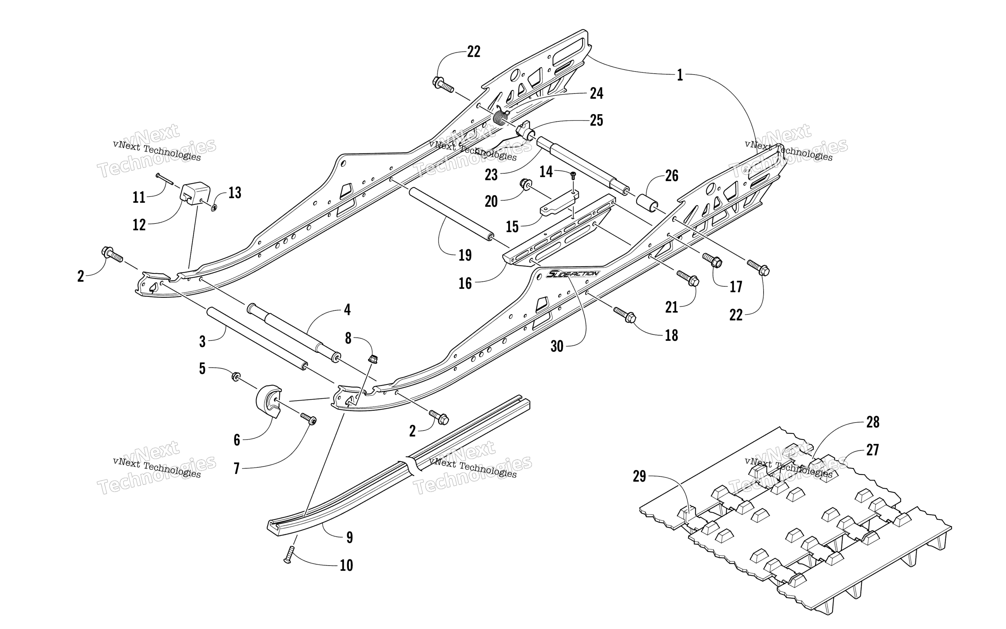 Slide Rail и Track узел
