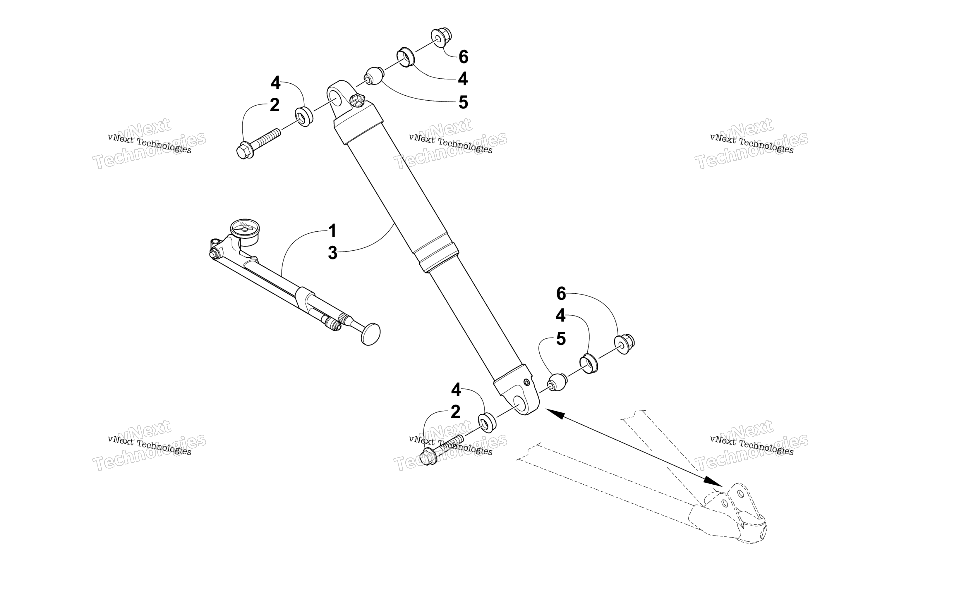 Передняя часть Shock Absorber Assembly