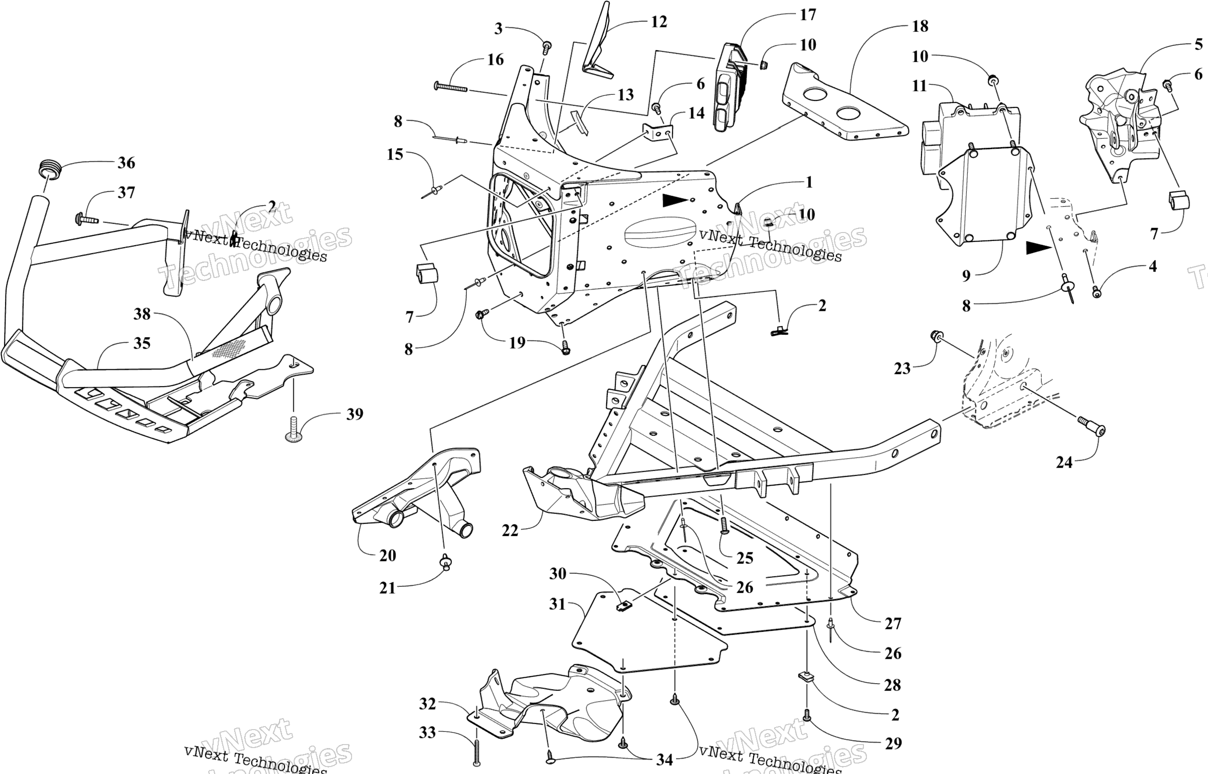 Передняя часть Bumper And Frame Assembly