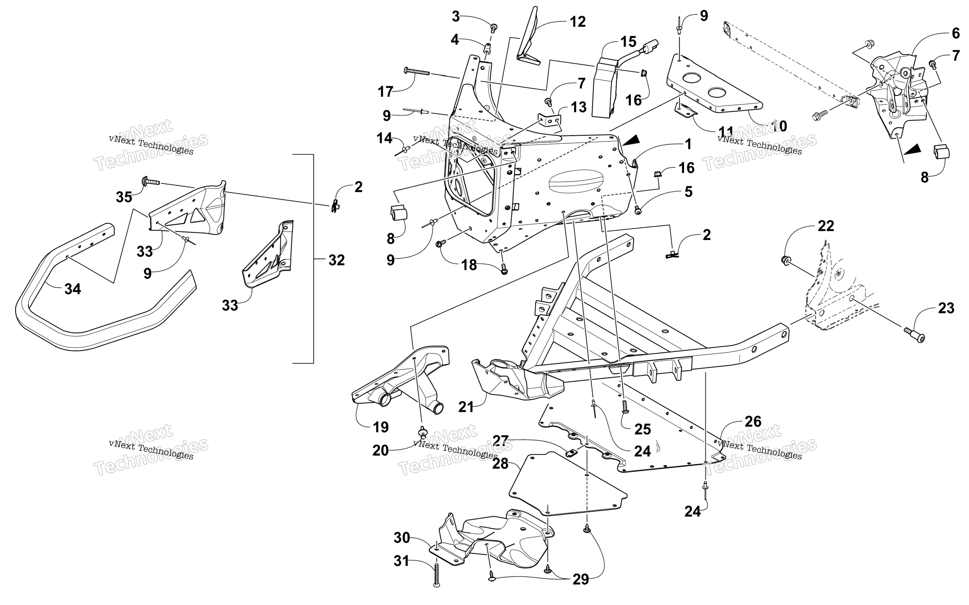 Передняя часть Bumper And Frame Assembly