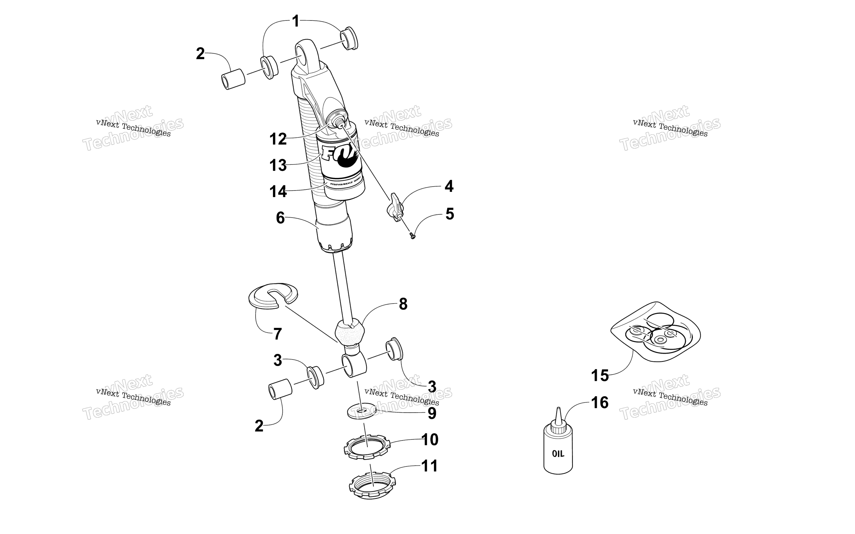 Передняя часть Suspension Shock Absorber