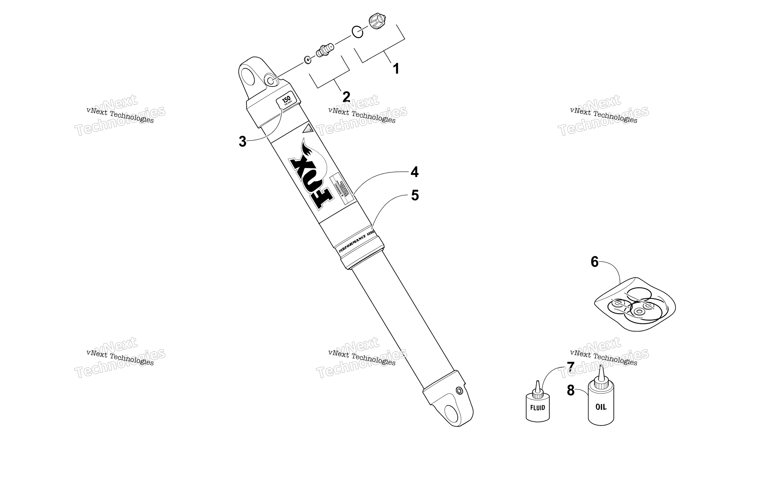 Передняя часть Suspension Shock Absorber