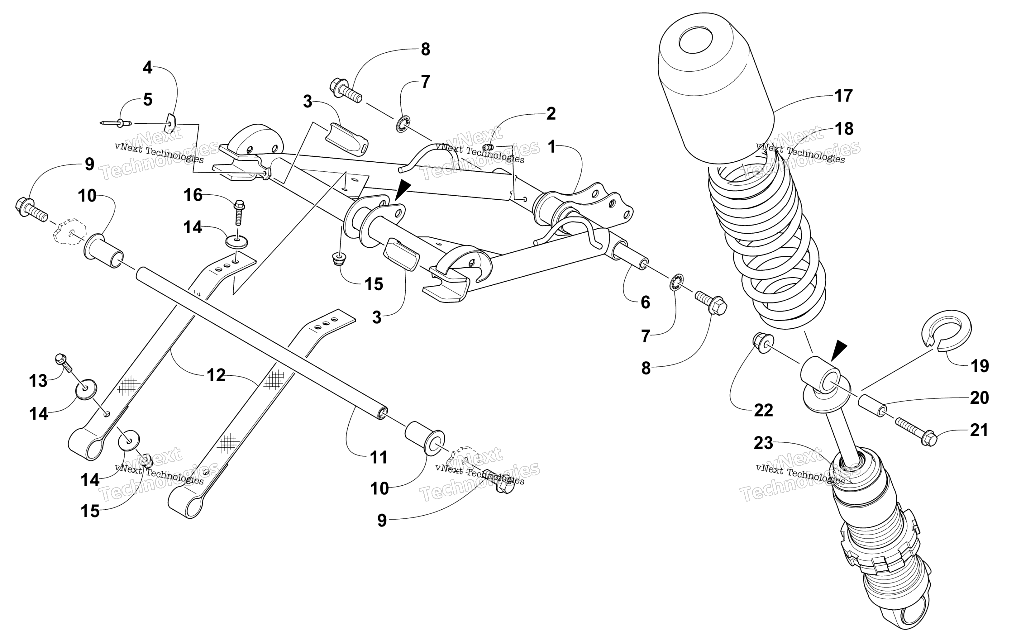 Задняя часть Suspension Front Arm Assembly