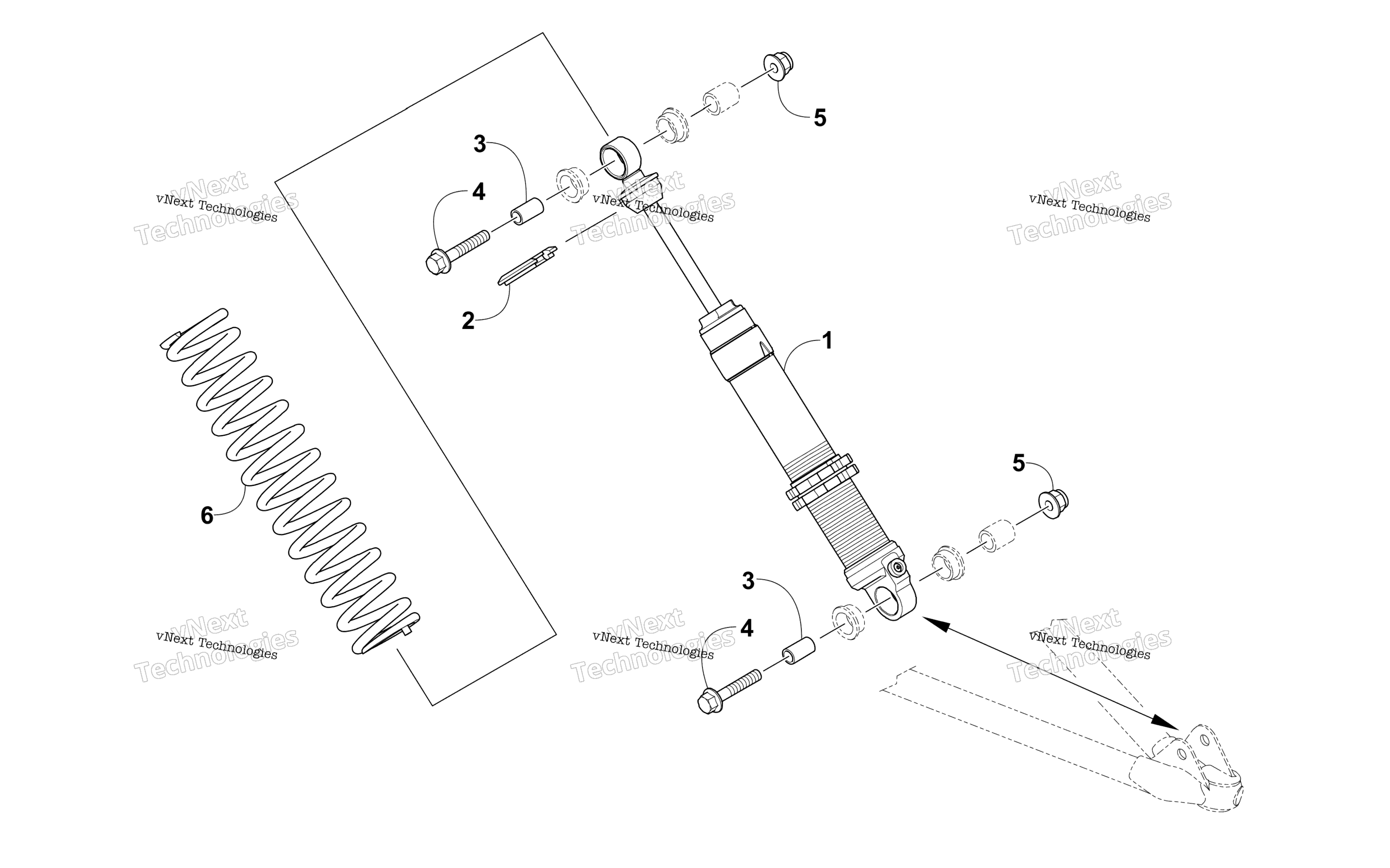 Передняя часть Shock Absorber Assembly