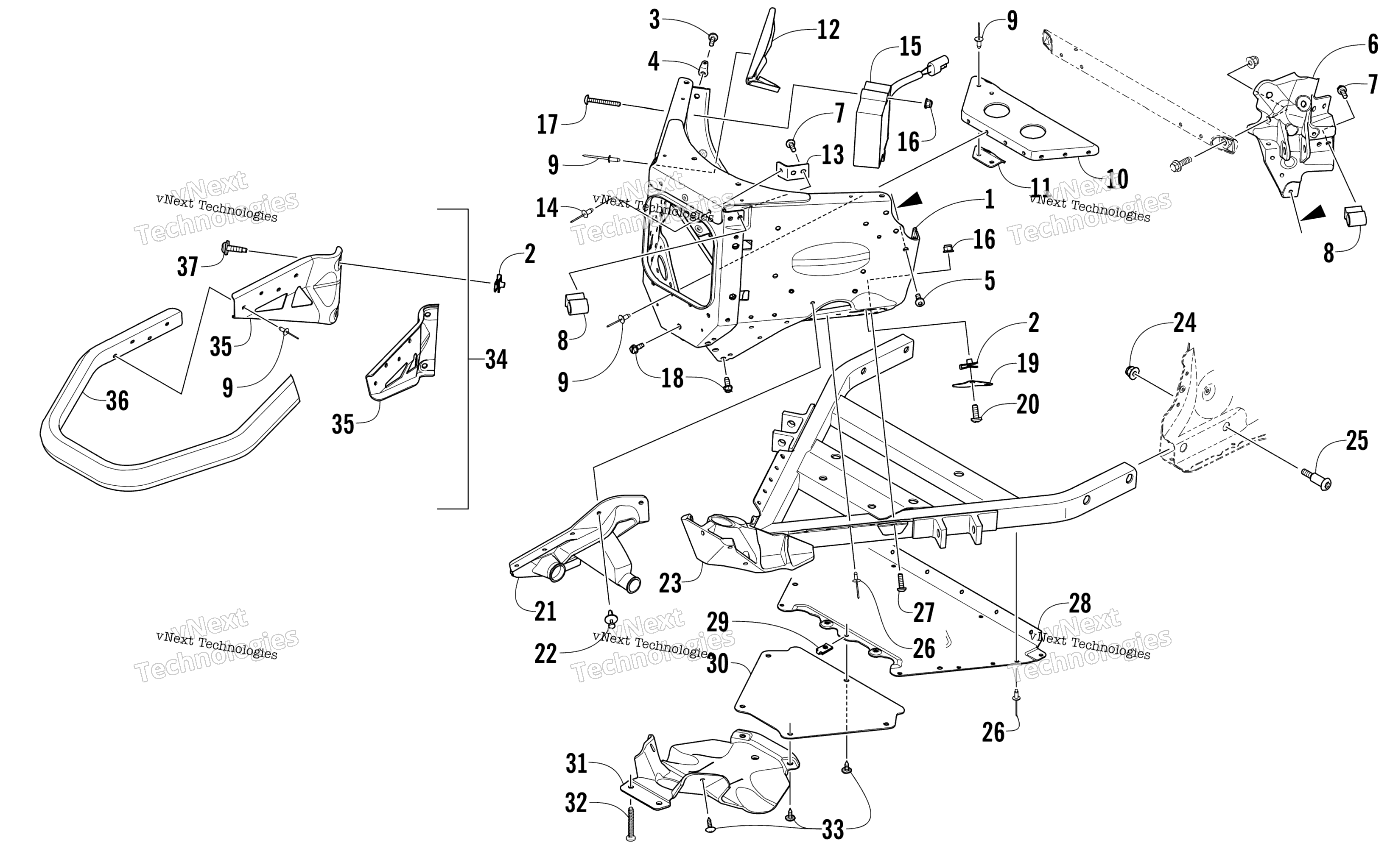 Передняя часть Bumper And Frame Assembly