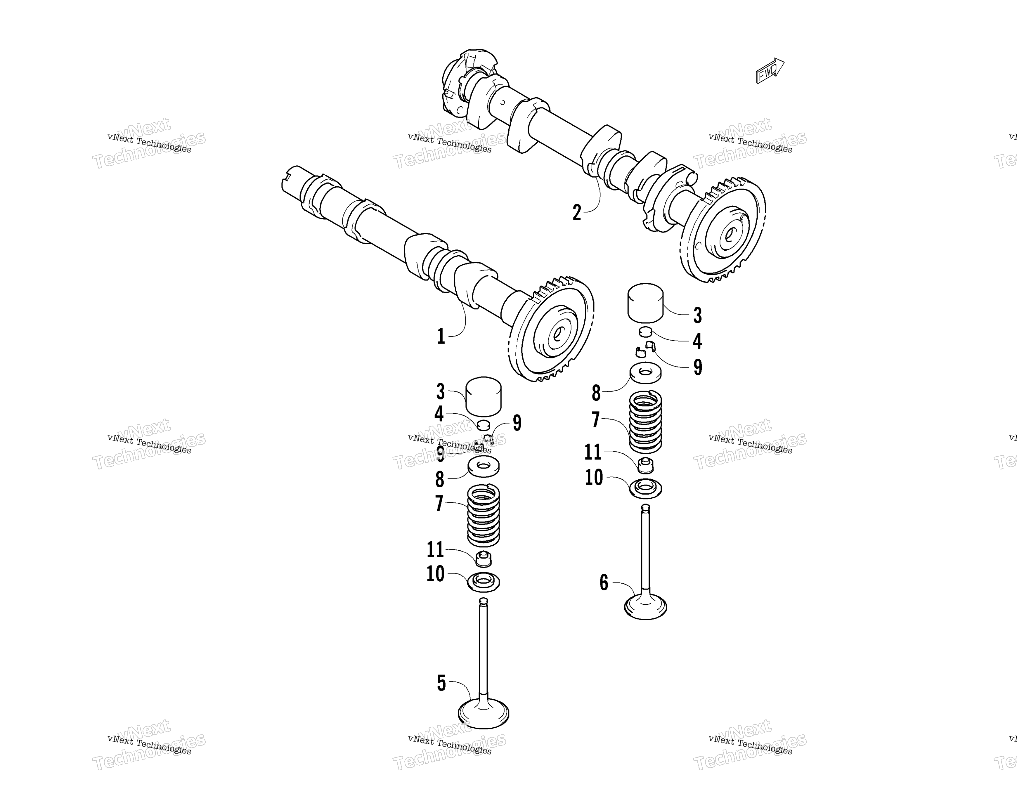 CAMSHAFT / клапан узел