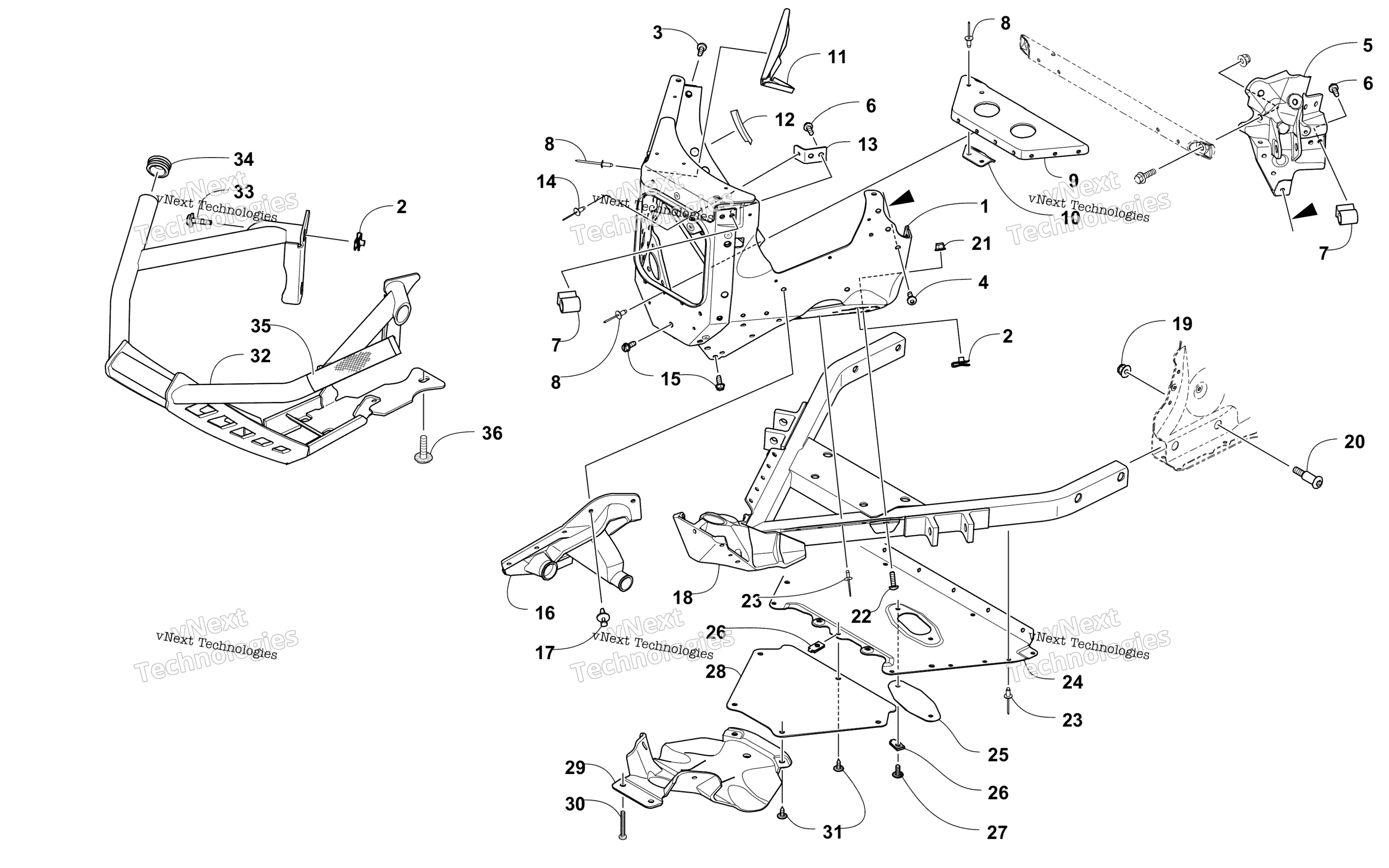 Передняя часть Bumper And Frame Assembly