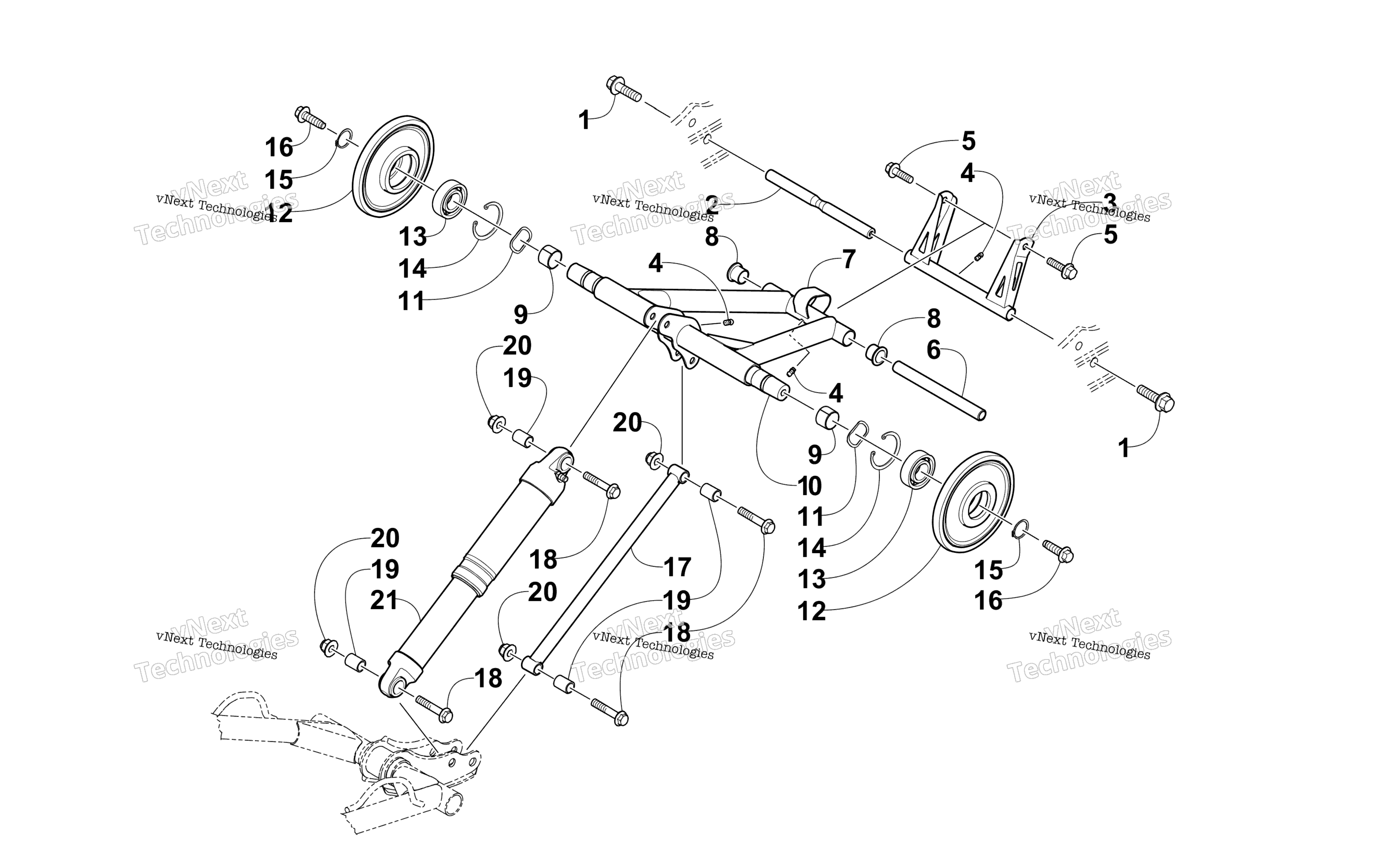 Задняя часть Suspension Rear Arm Assembly