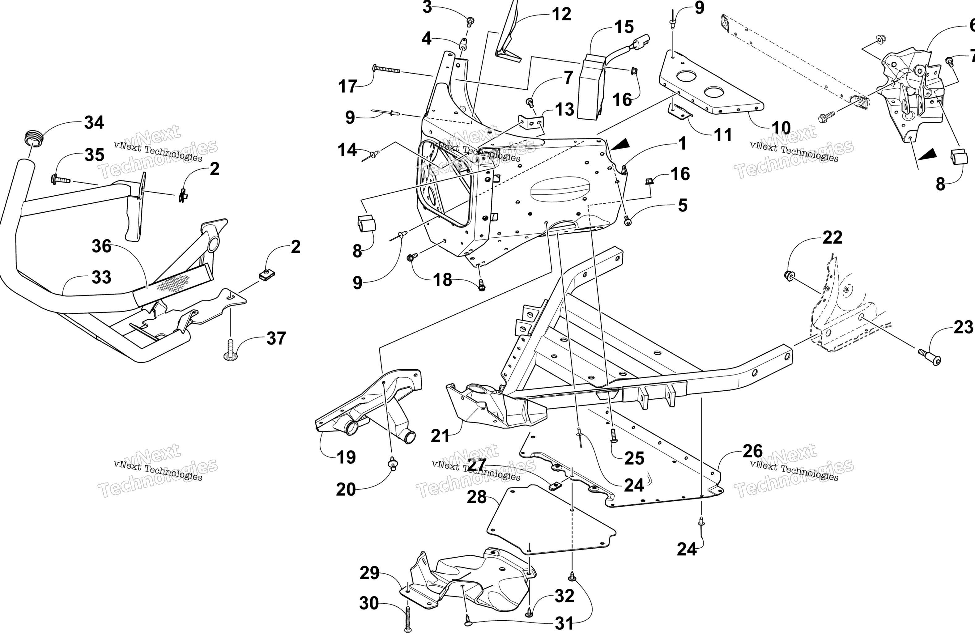 Передняя часть Bumper And Frame Assembly