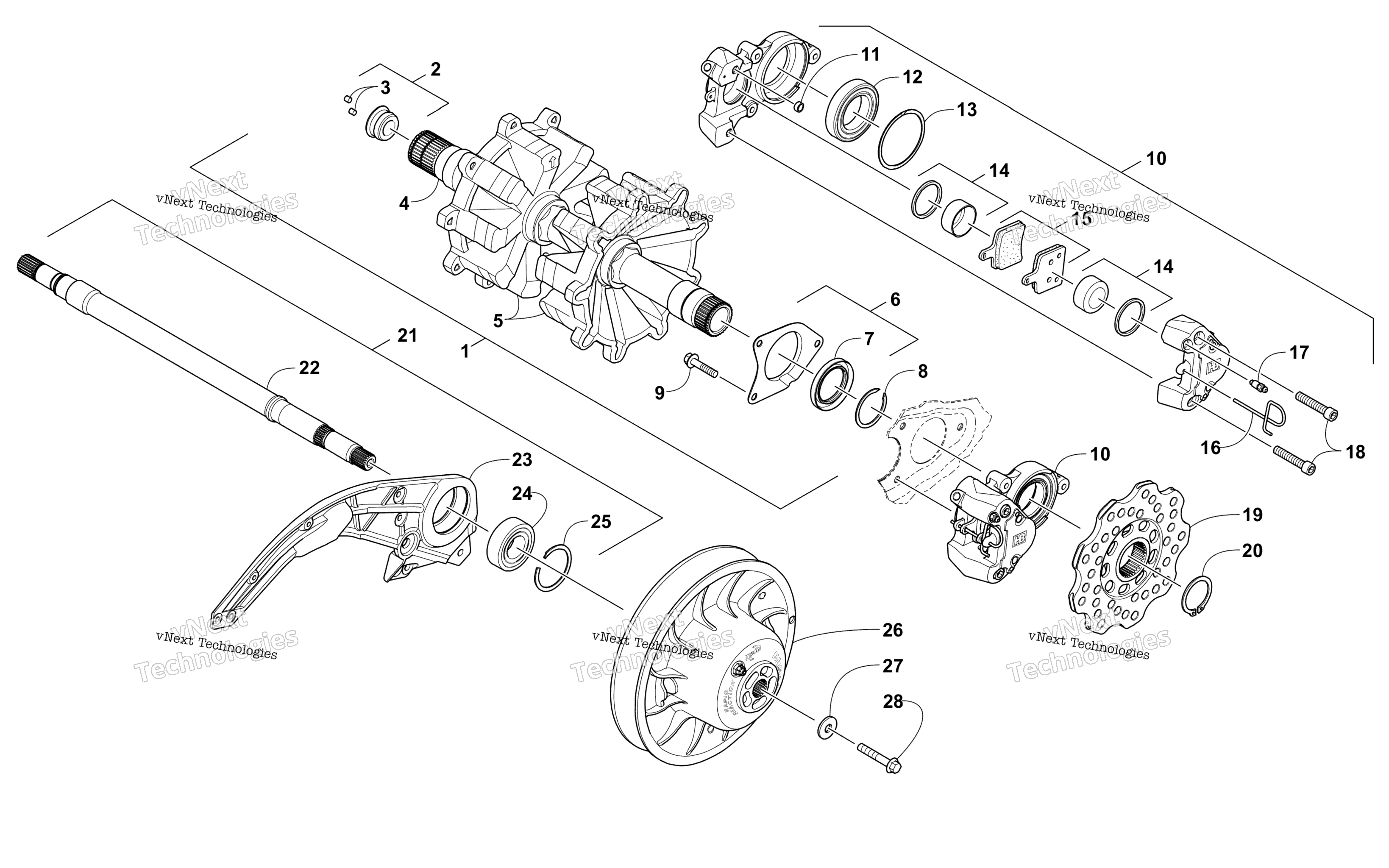 Привод Train Shafts And Brake Assemblies