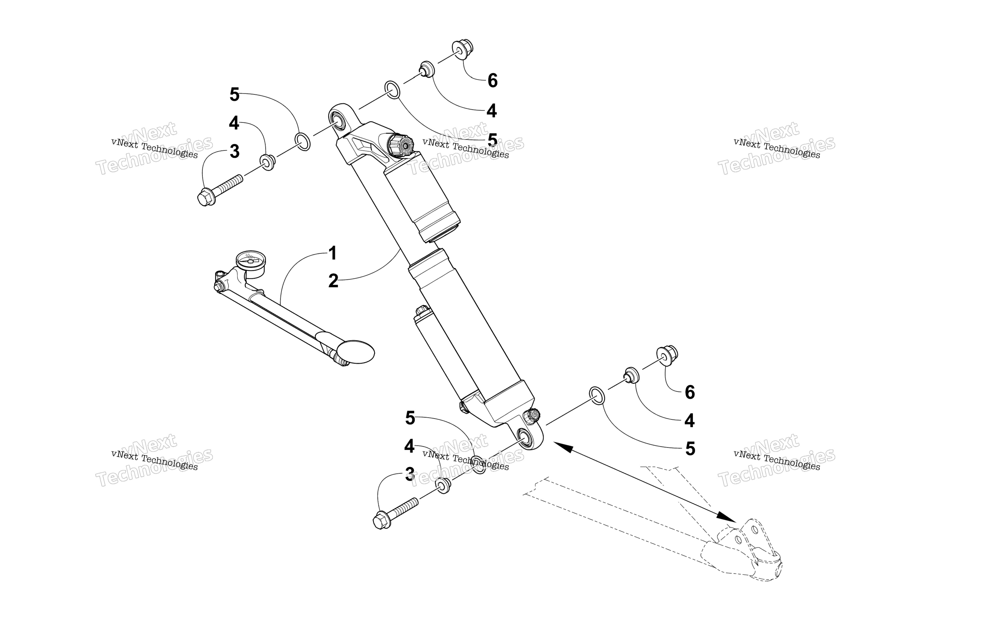 Передняя часть Shock Absorber Assembly