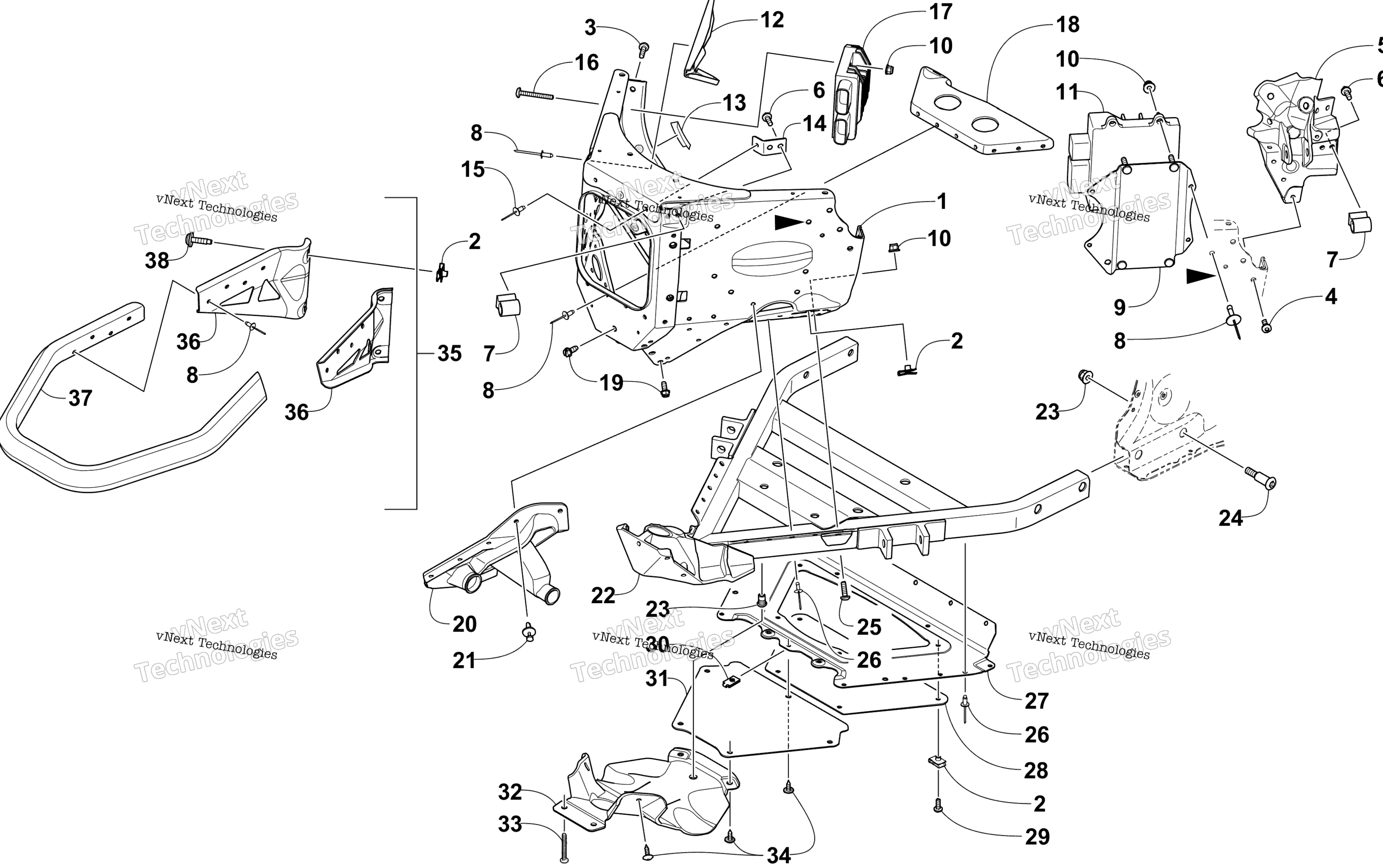 Передняя часть Bumper And Frame Assembly
