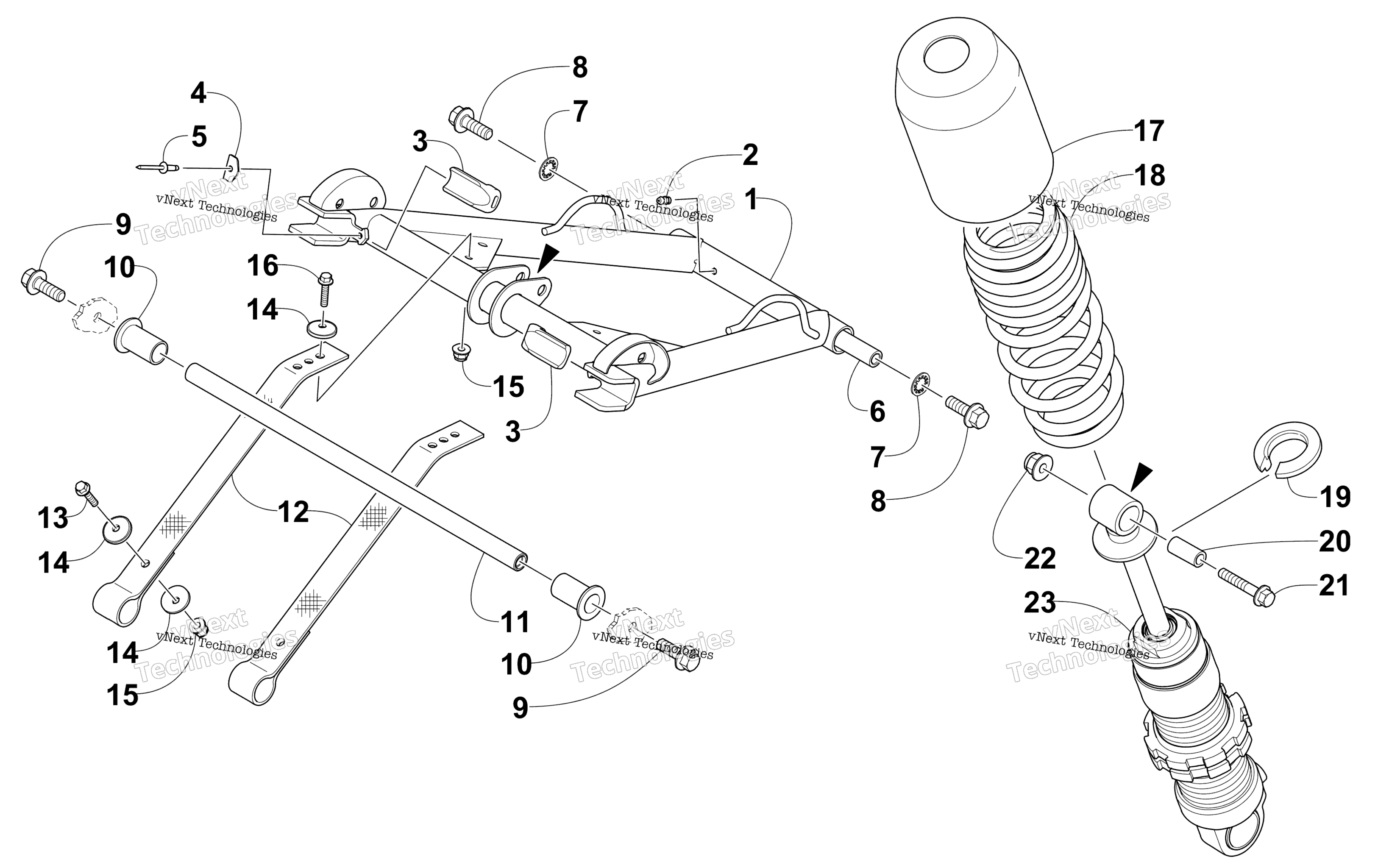 Задняя часть Suspension Front Arm Assembly